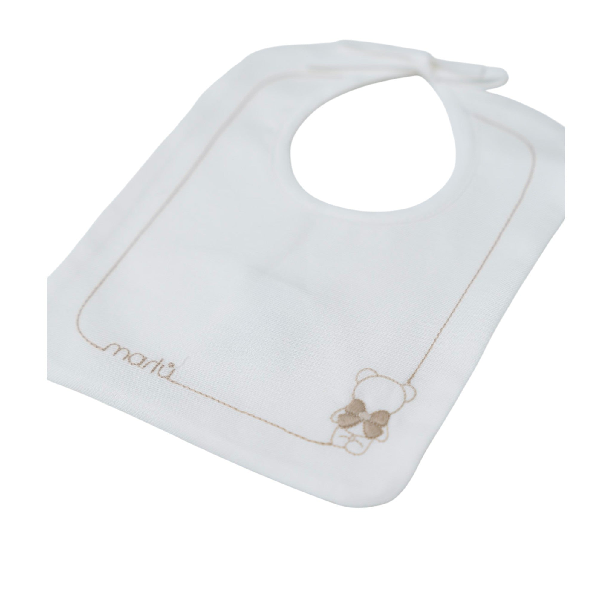 100% Cotton Baby Bib, White IN59BAV/R