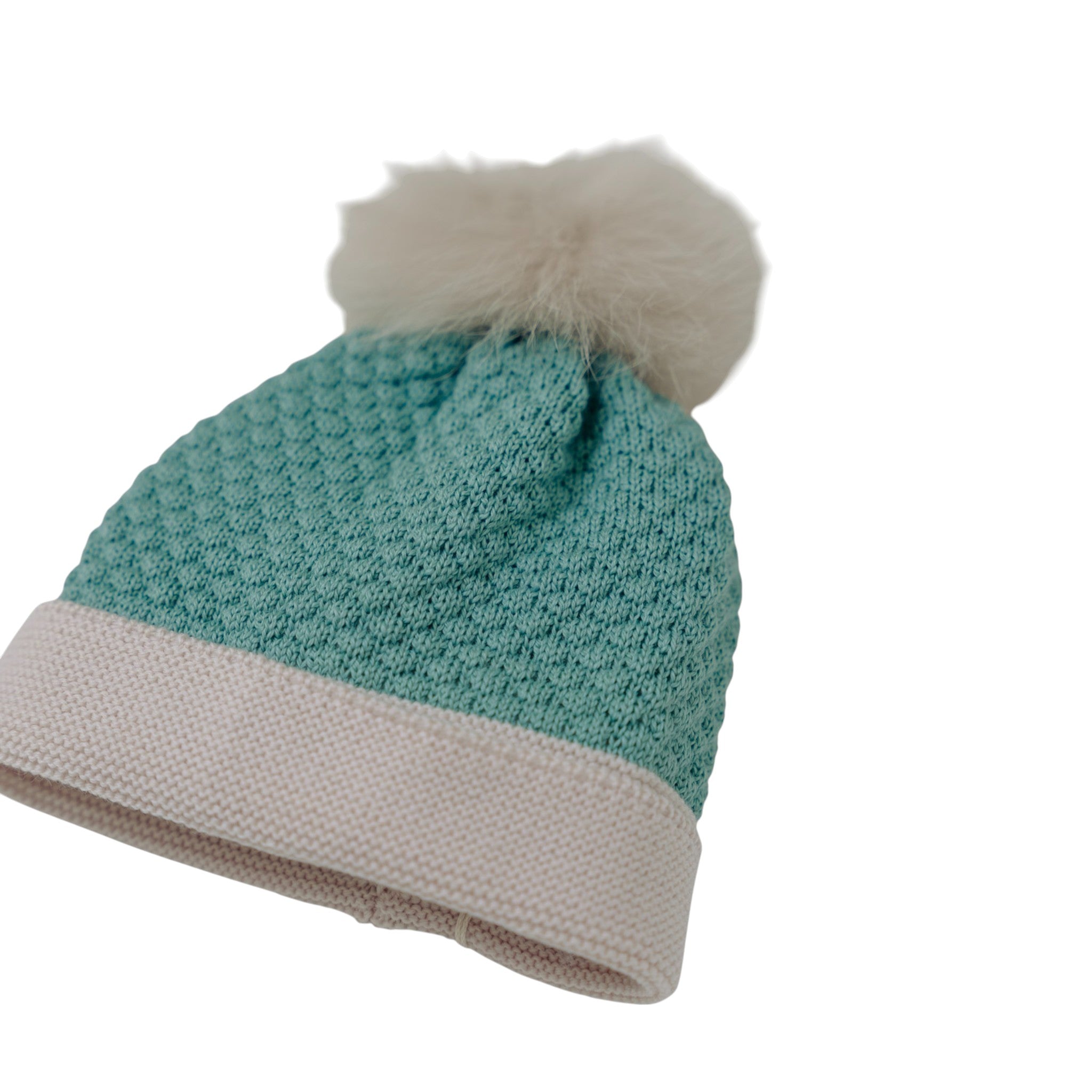 Baby Pon Pon Hat, 100% Virgin Wool, Green IN5771/V