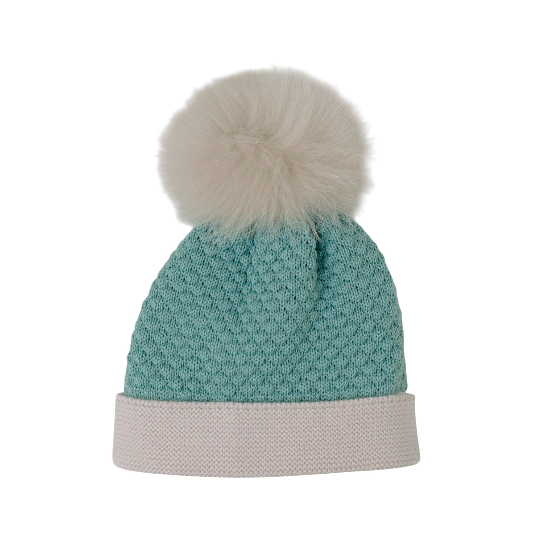 Baby Pon Pon Hat, 100% Virgin Wool, Green IN5771/V