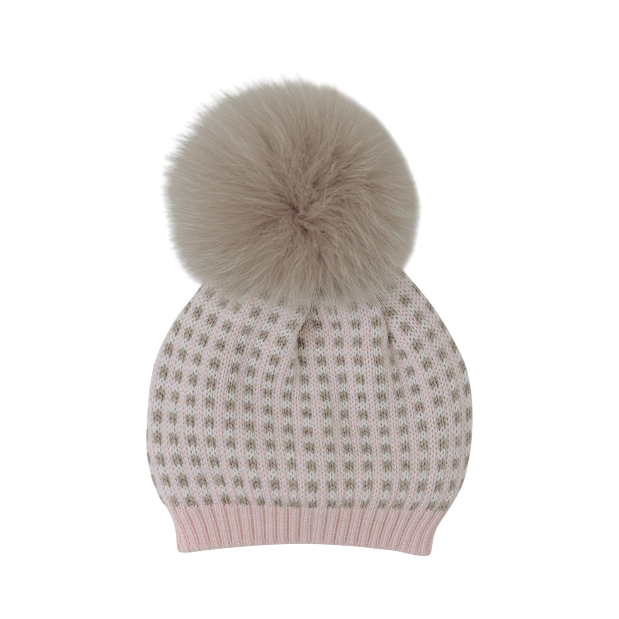 Baby Pon Pon Hat, 100% Virgin Wool, Pink IN5371/R