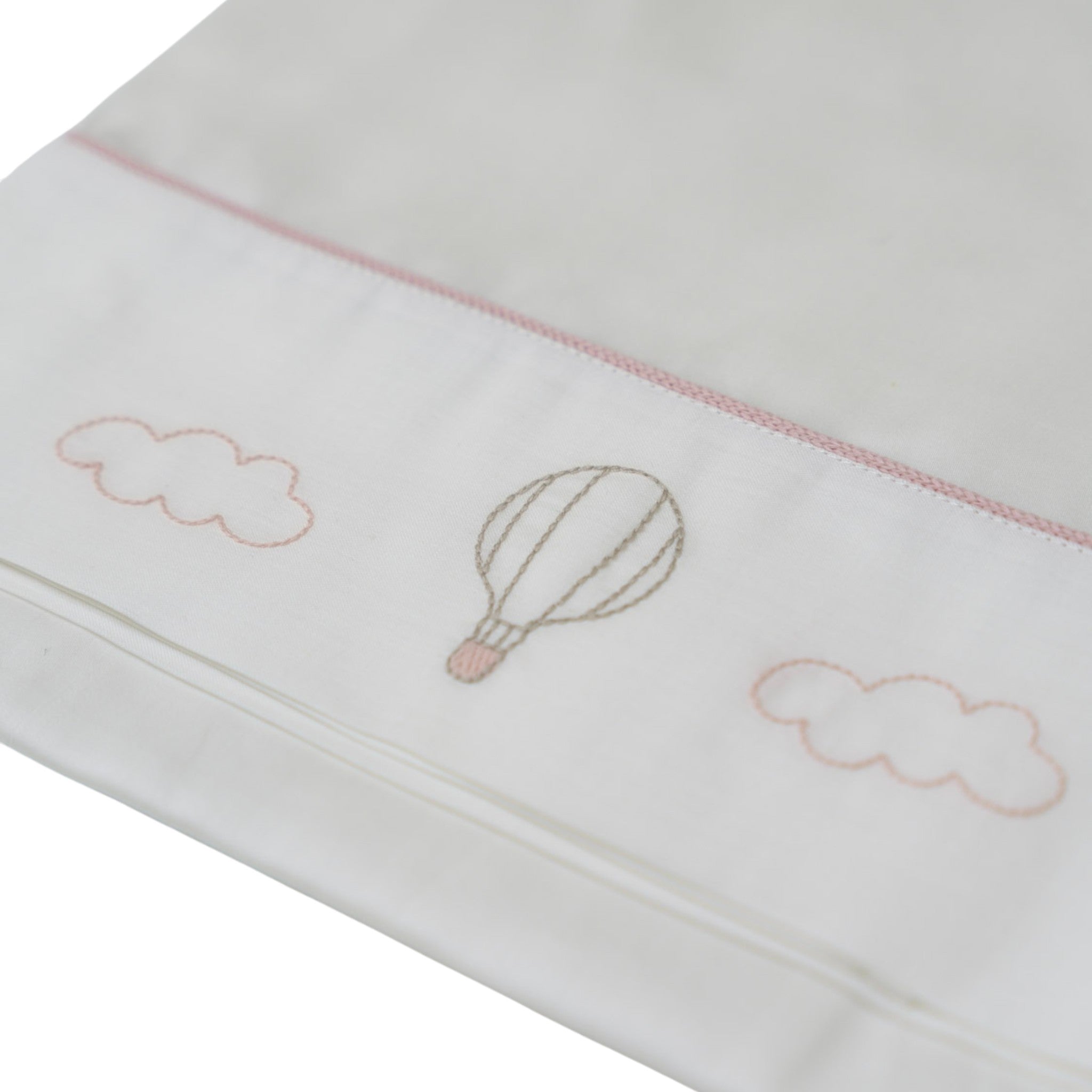 100% Cotton Baby Girl Fitted Sheet Set, 3 Pieces, Vanilla Hot Air Balloon IN57LE/R