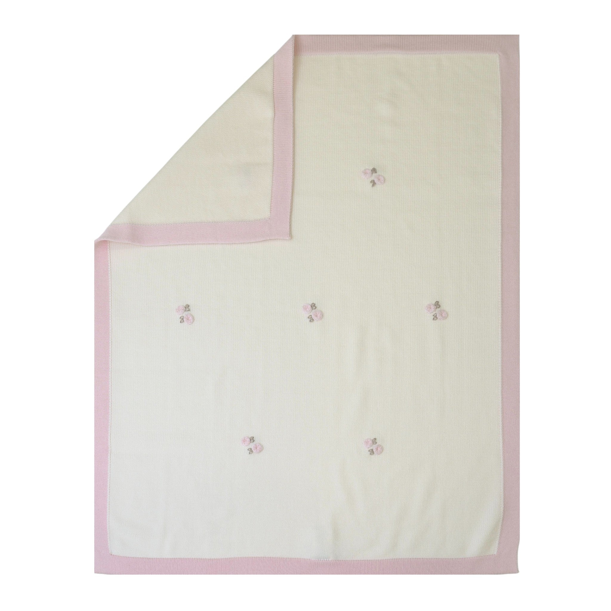 100% Virgin Wool Baby Blanket, Vanilla Pink IN1080/R