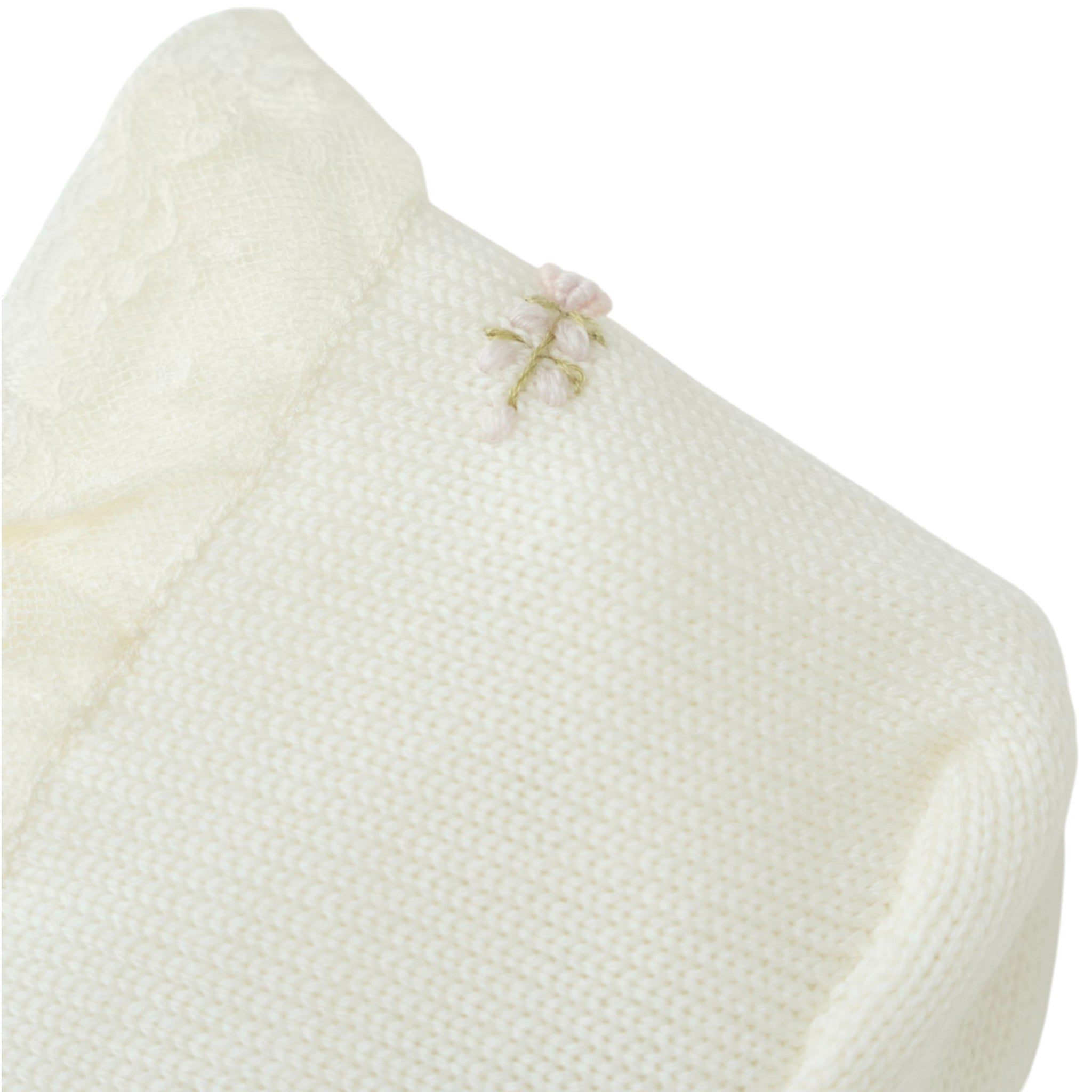 Pure Wool Hat with Rococo Flower Embroidery CLAUDIA - Piccola Giuggiola CLAUDIA/CU