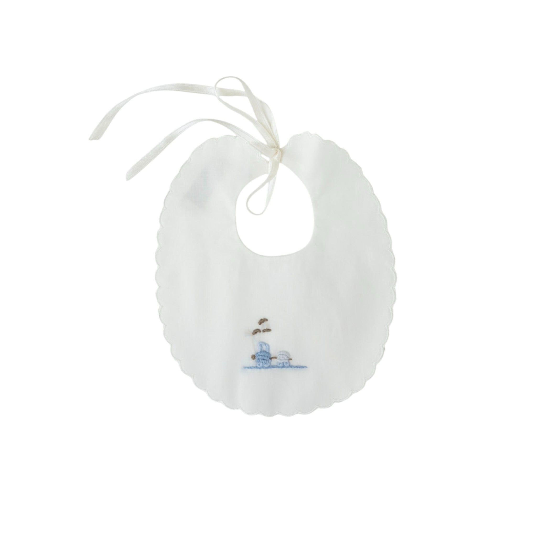 Baby Bib, Cotton, Train Embroidery, BENNY - Piccola Giuggiola BENNY/BAV