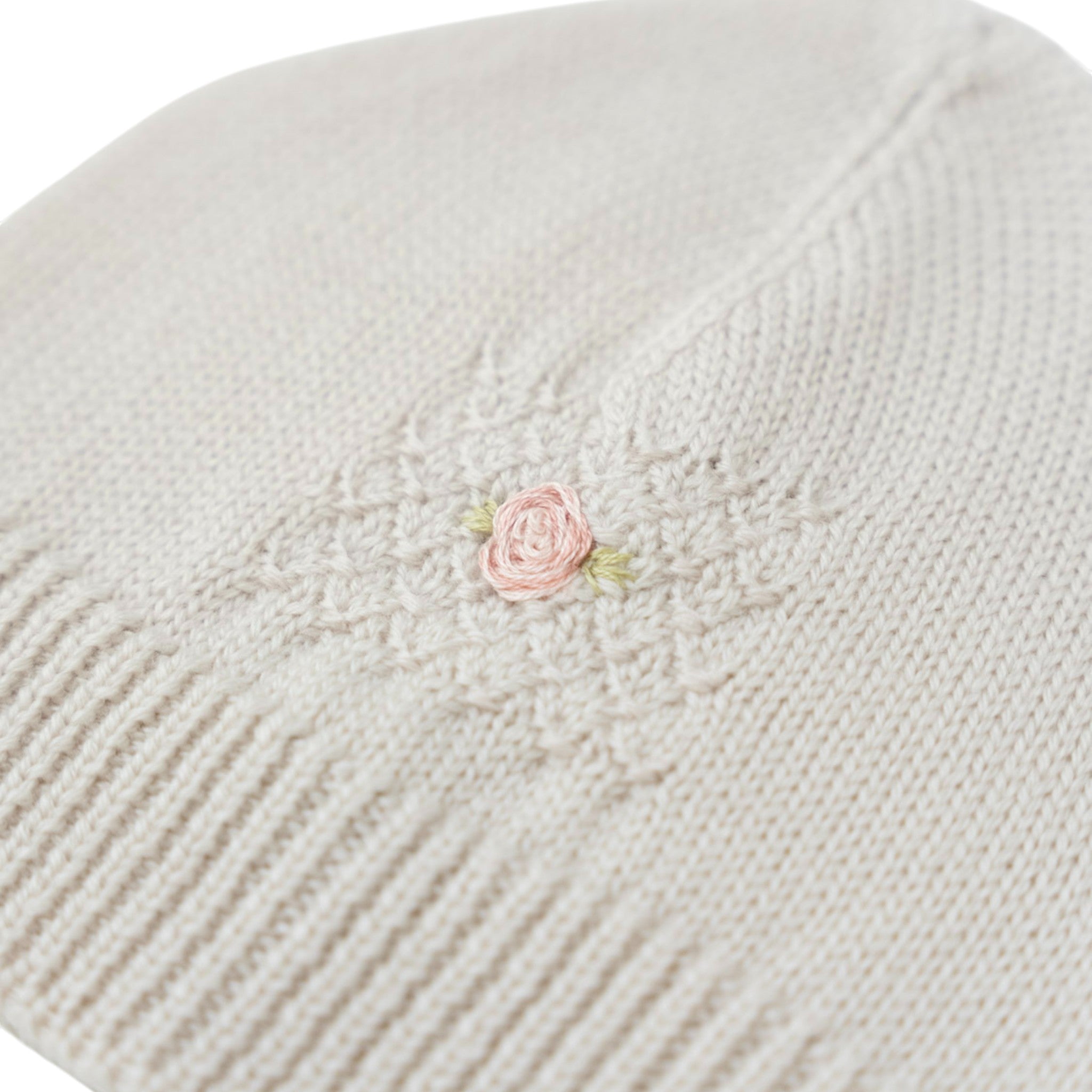 Pure Wool Hat with Rococo Flower Embroidery - Piccola Giuggiola ASIA/CU-T