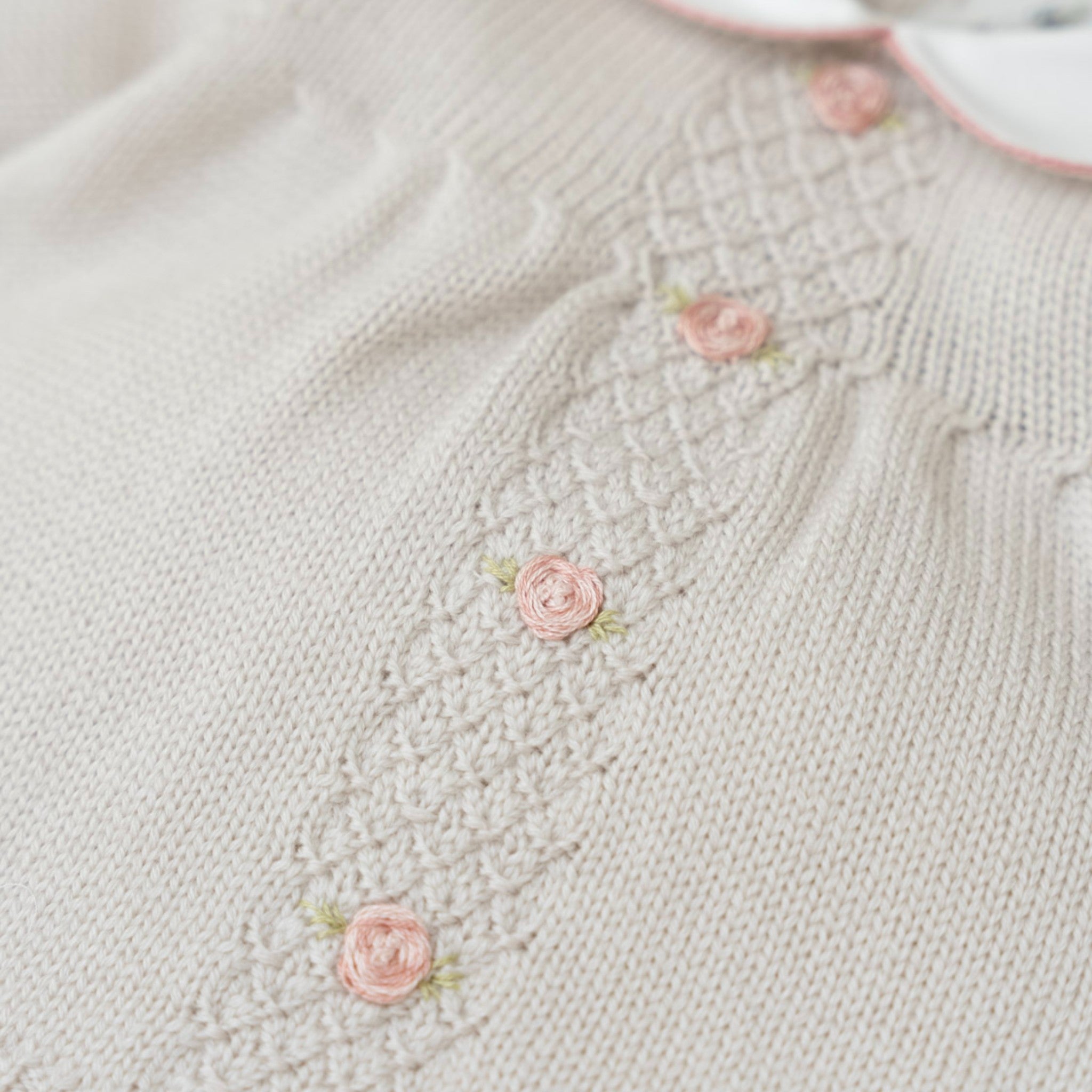 Baby Birth Set, Pure Wool, Rococo Flower Embroidery, ASIA - Piccola Giuggiola ASIA/CN-T