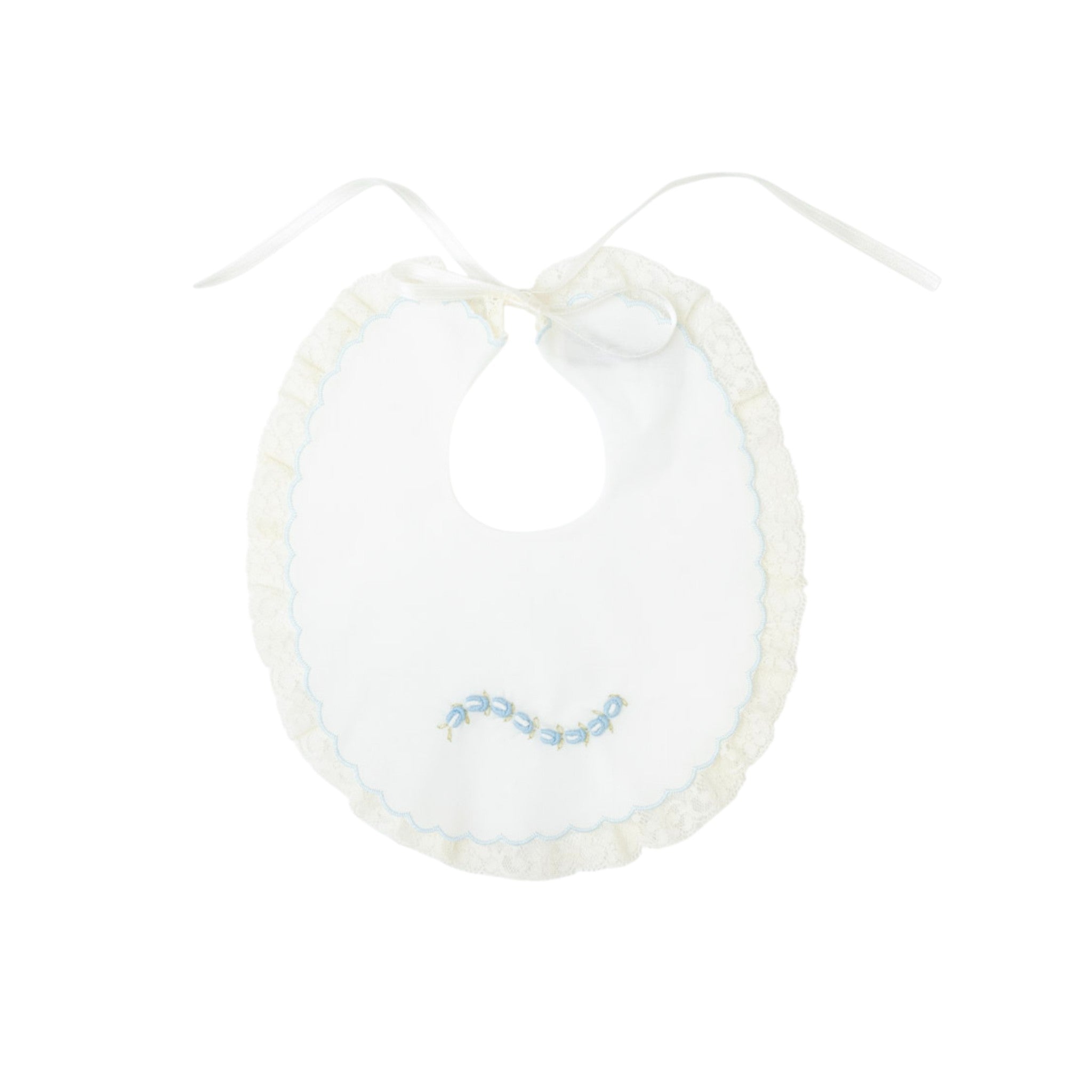 Baptismal bib, cotton, Valenciennes lace, OLLY - Little Jujube OLLY/BV-C