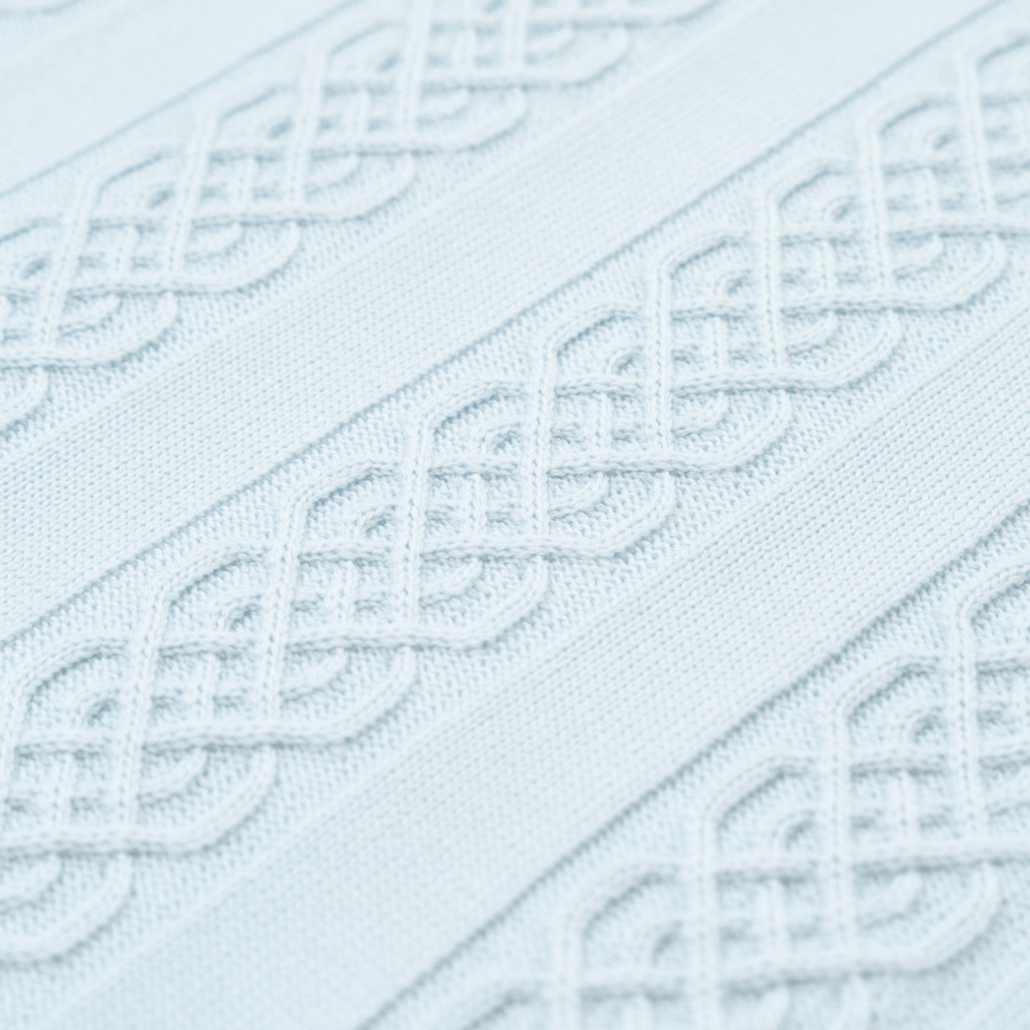 100% Virgin Wool Baby Blanket, Sky Color, Interlock Knit IN5880