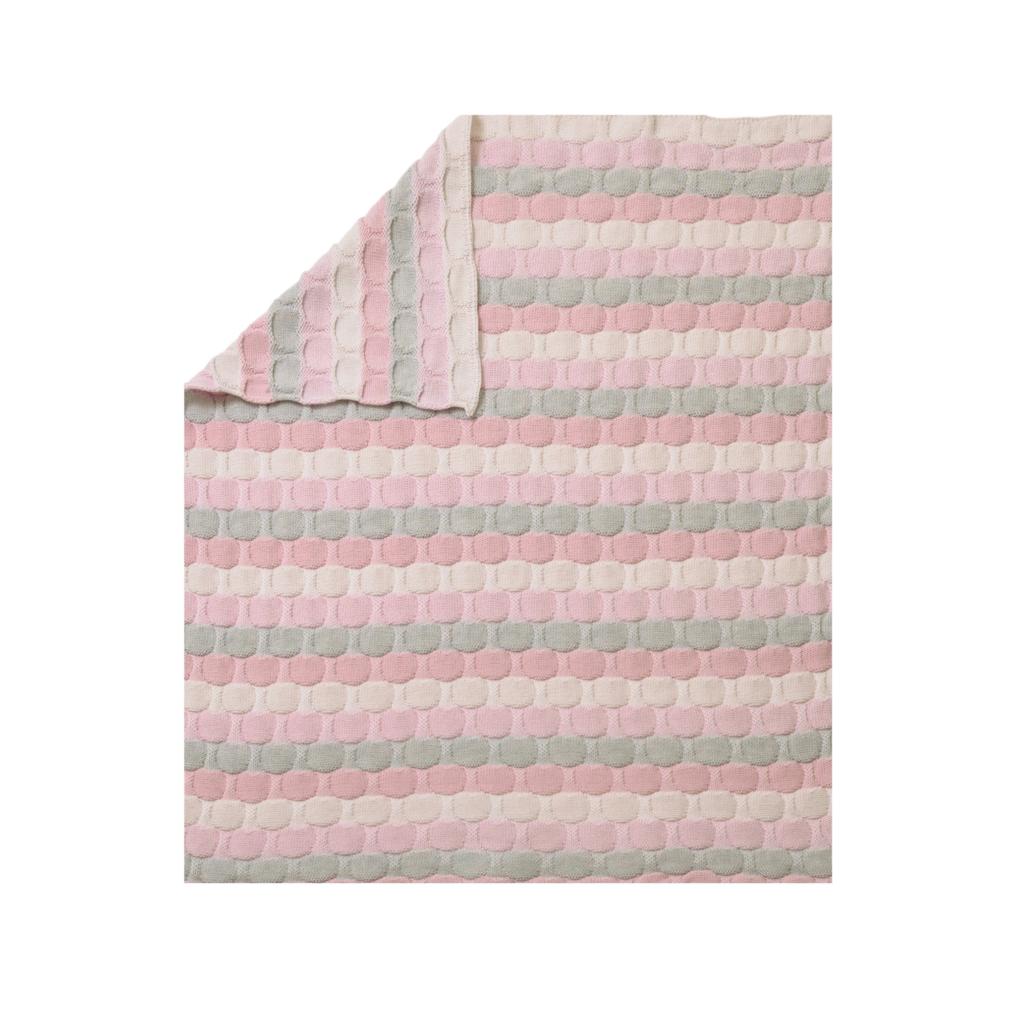 100% Virgin Wool Baby Blanket, Pink Dust Multicolor IN2380/R