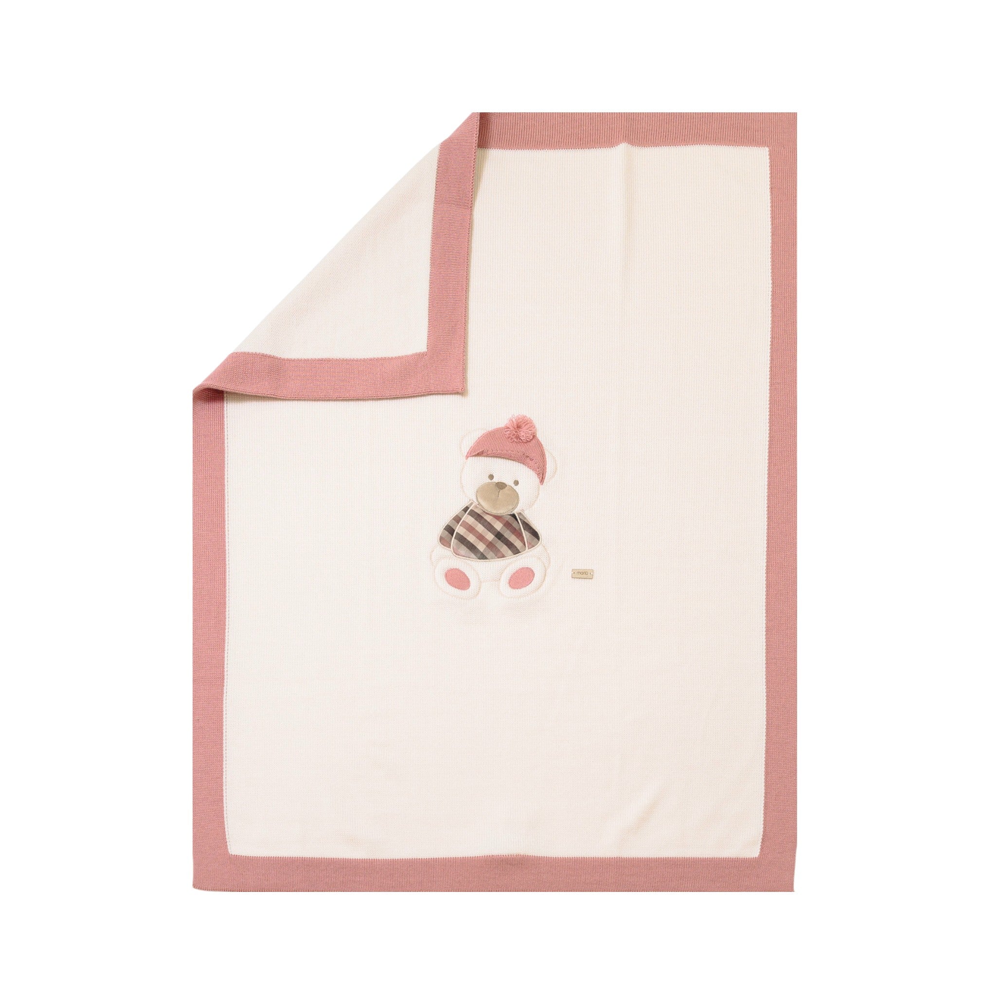 100% Natural Virgin Wool Baby Blanket, Organic Pink IN7180/R