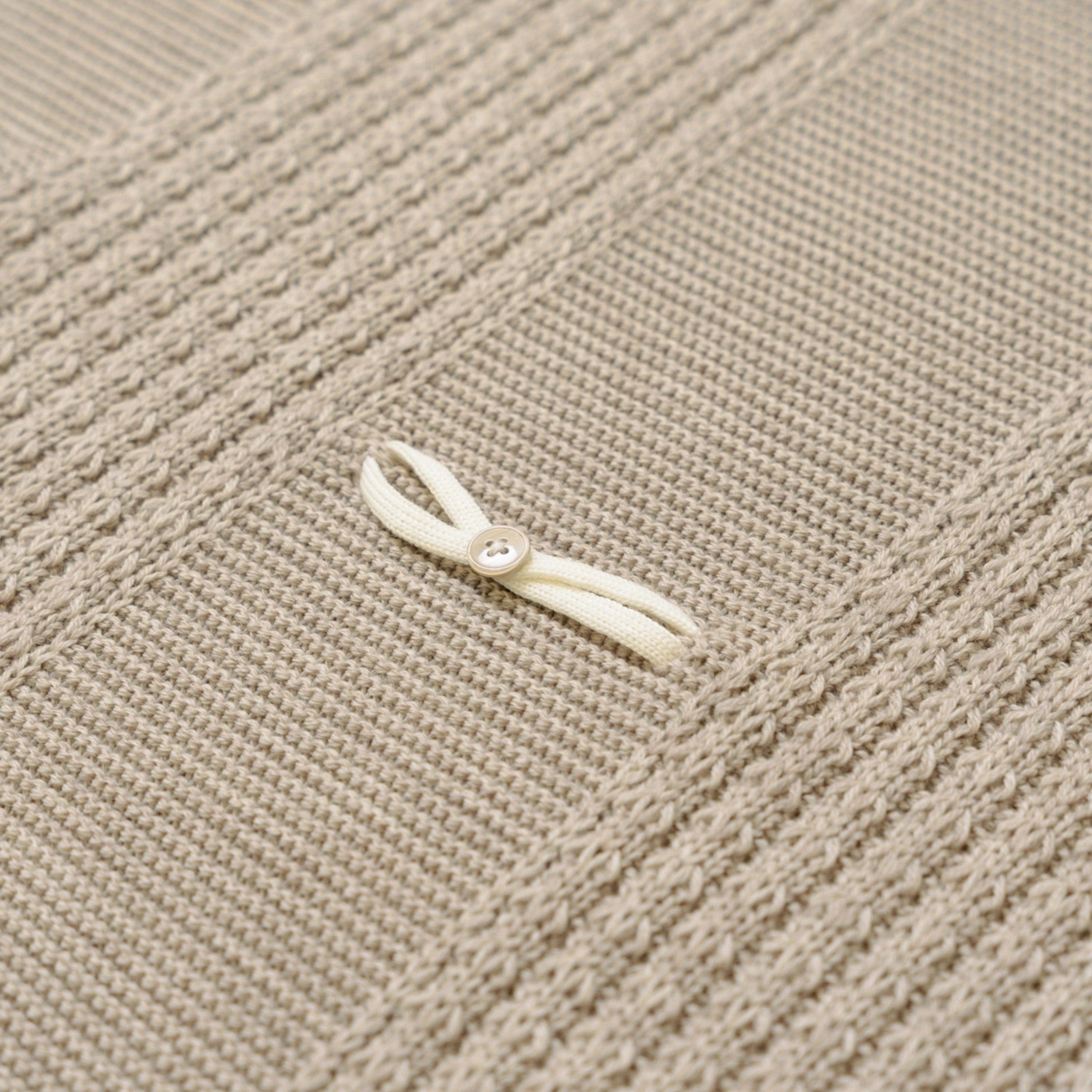 100% Virgin Wool Baby Blanket, Tortora Vanilla IN6380