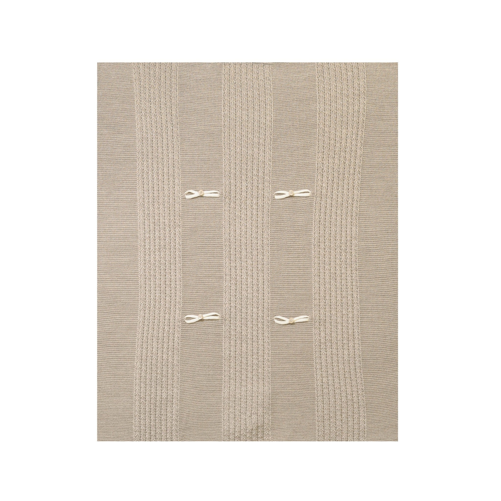 100% Virgin Wool Baby Blanket, Tortora Vanilla IN6380