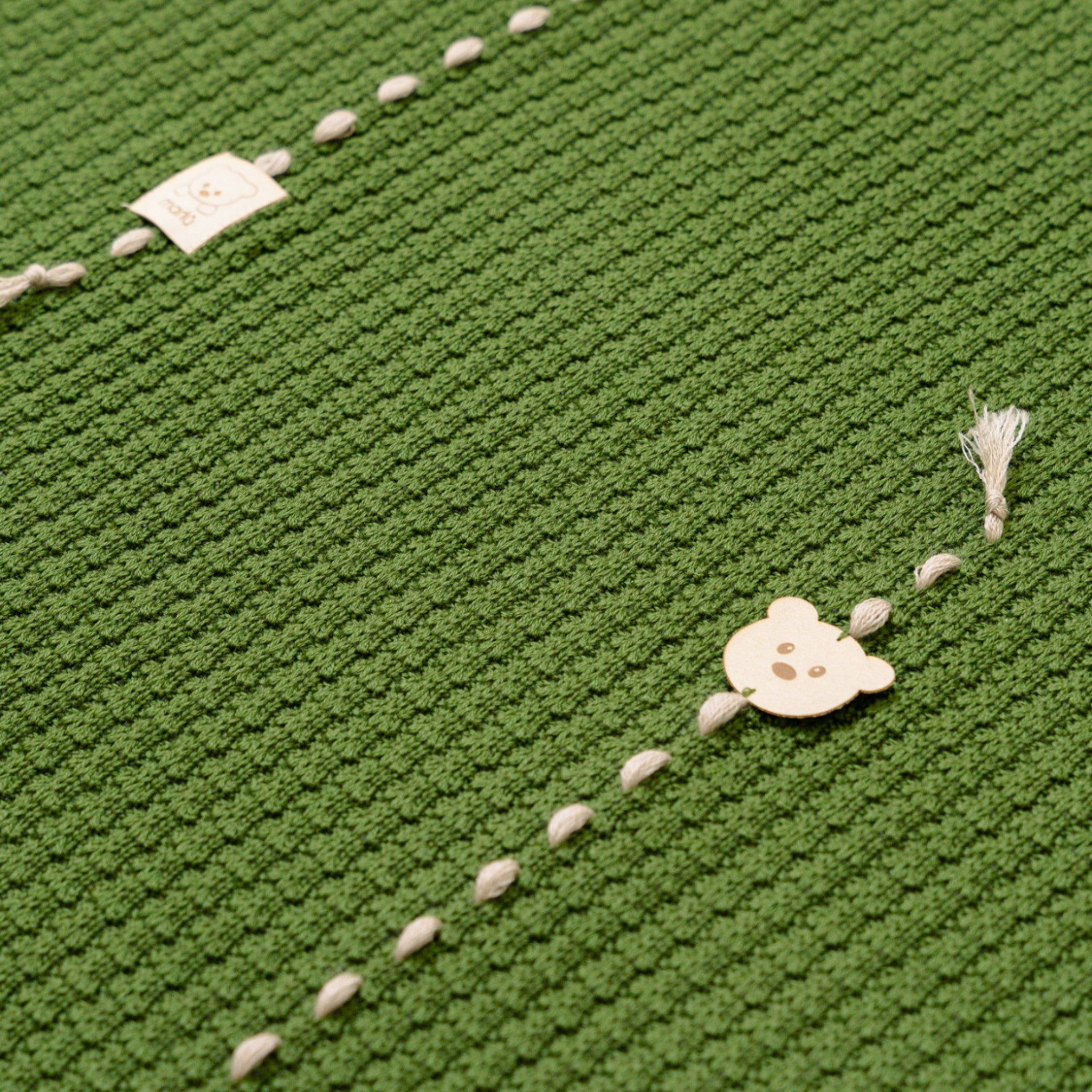 100% Virgin Wool Baby Blanket, Olive Green/Tortora IN6280