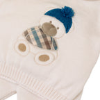 100% Natural Virgin Wool Newborn Baby Set, Sapphire, Bear Design, Hat IN7150/Z