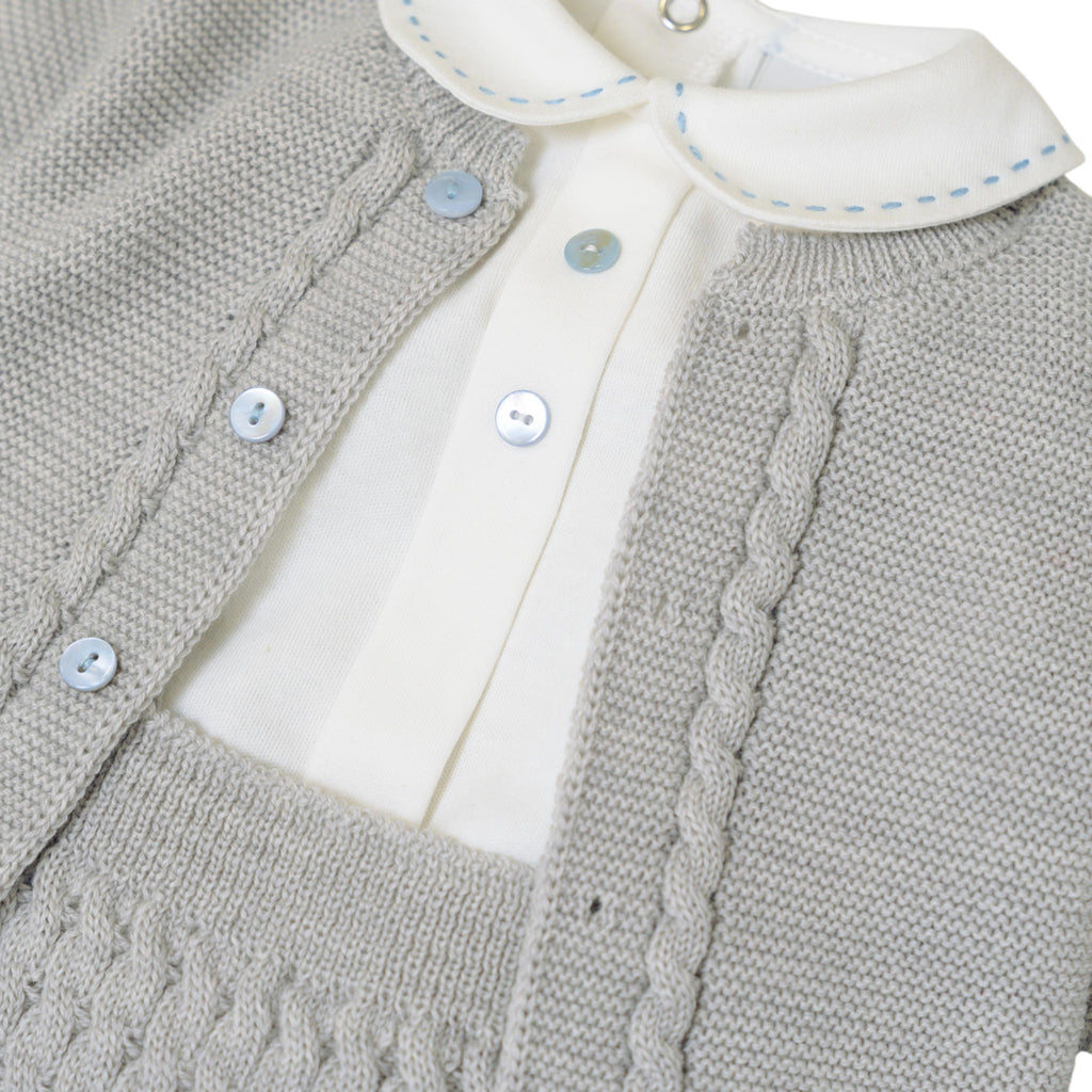 Neugeborenen-Set aus 100 % Schurwolle, Grau, IN6860/G