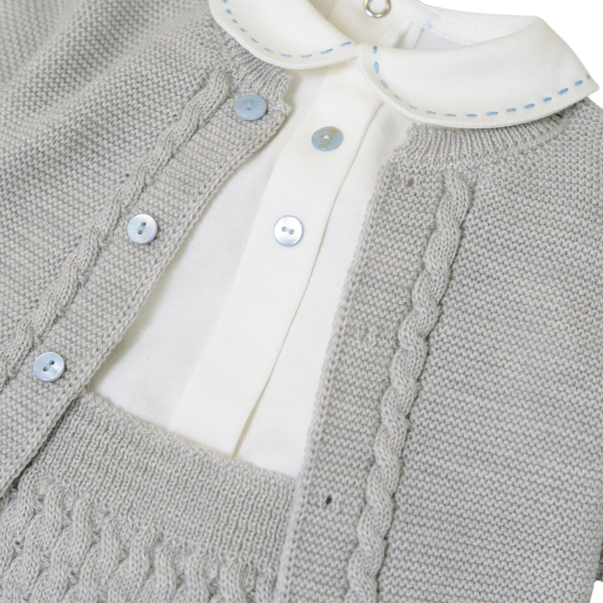 100% Virgin Wool Newborn Baby Set, Grey IN6860/G