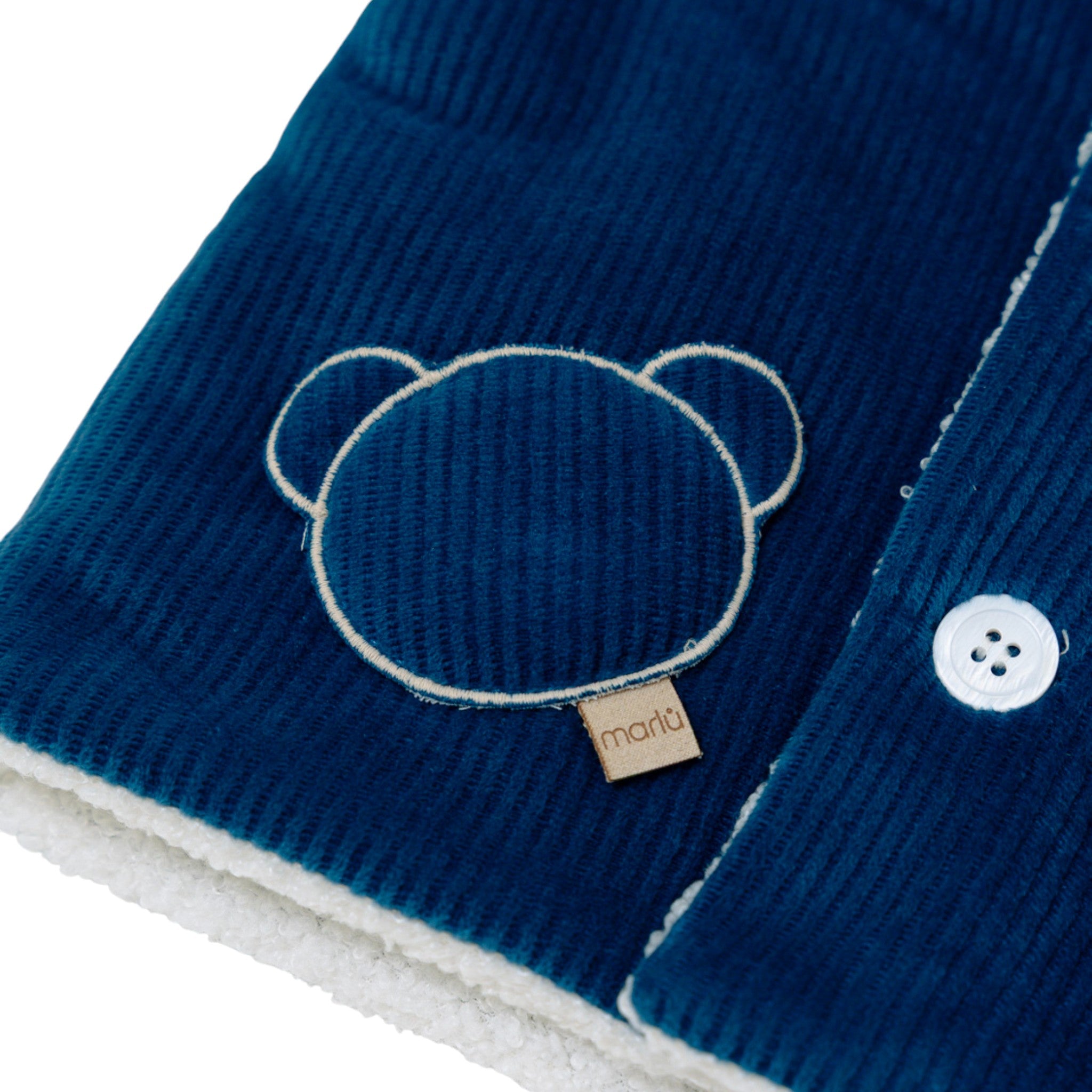 Cappottino Cappuccio Orsetto Bimbo Cotone 100% Zaffiro IN5940/Z