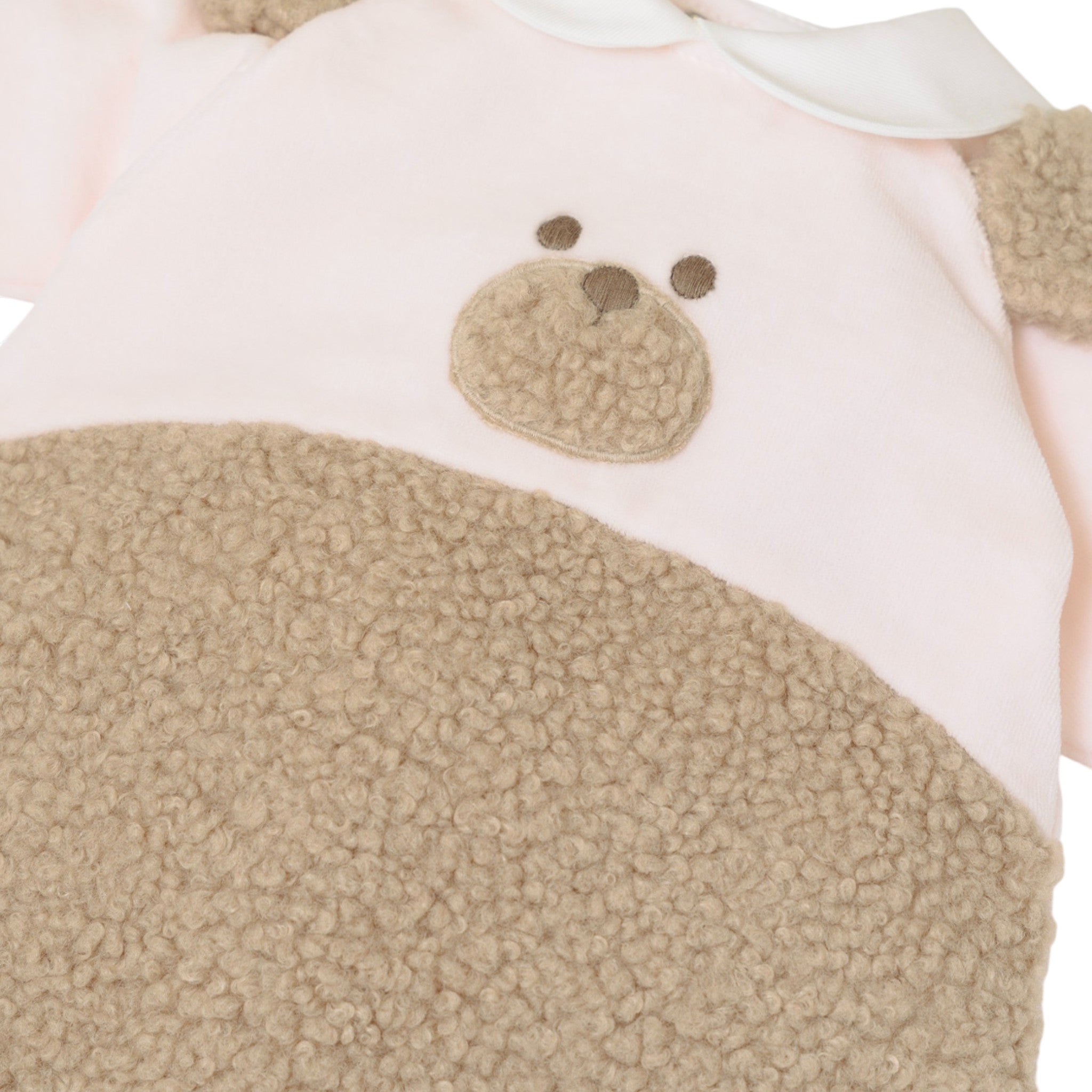 100% Pink Chenille Baby Romper with Bear and Balloons IN7023/R