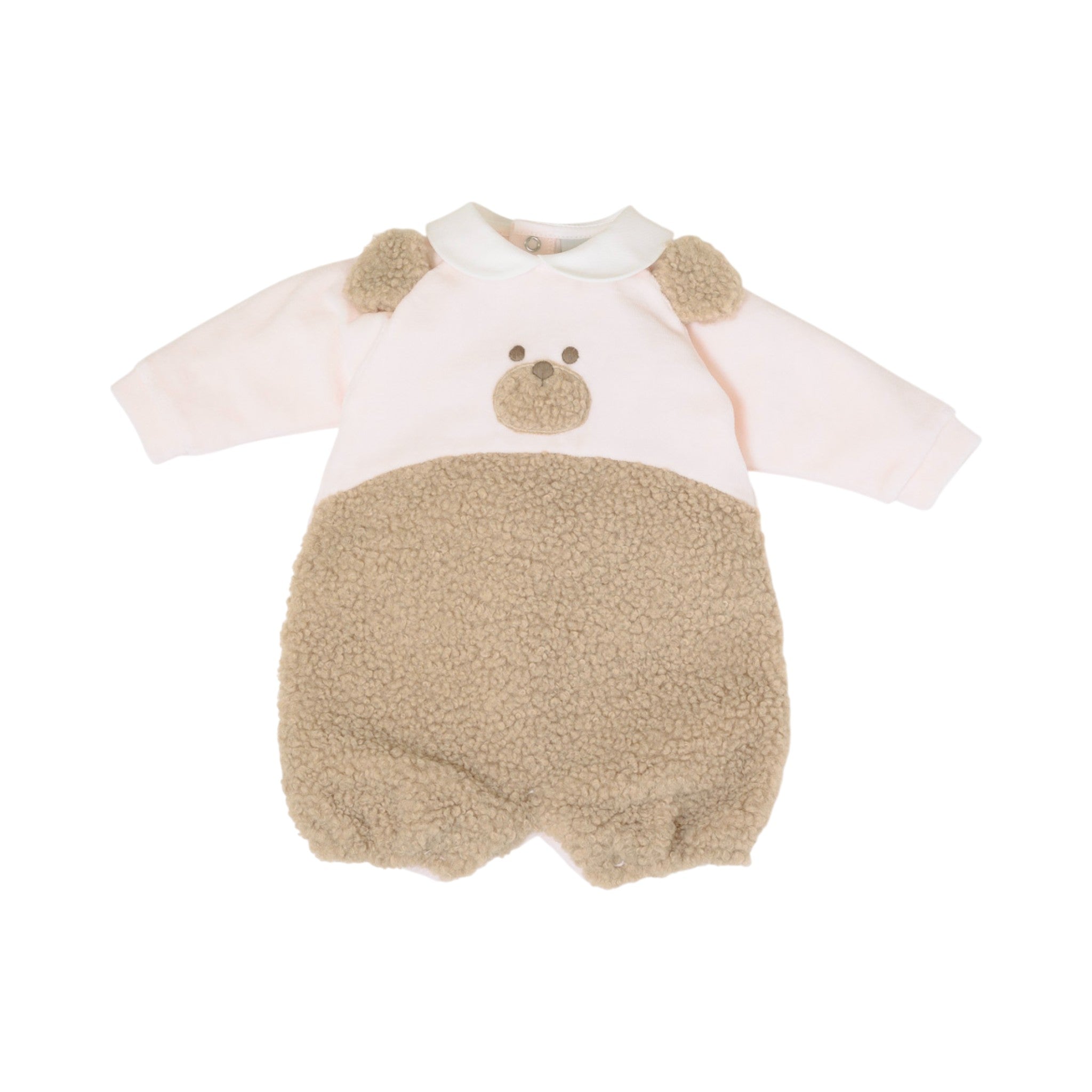 100% Pink Chenille Baby Romper with Bear and Balloons IN7023/R
