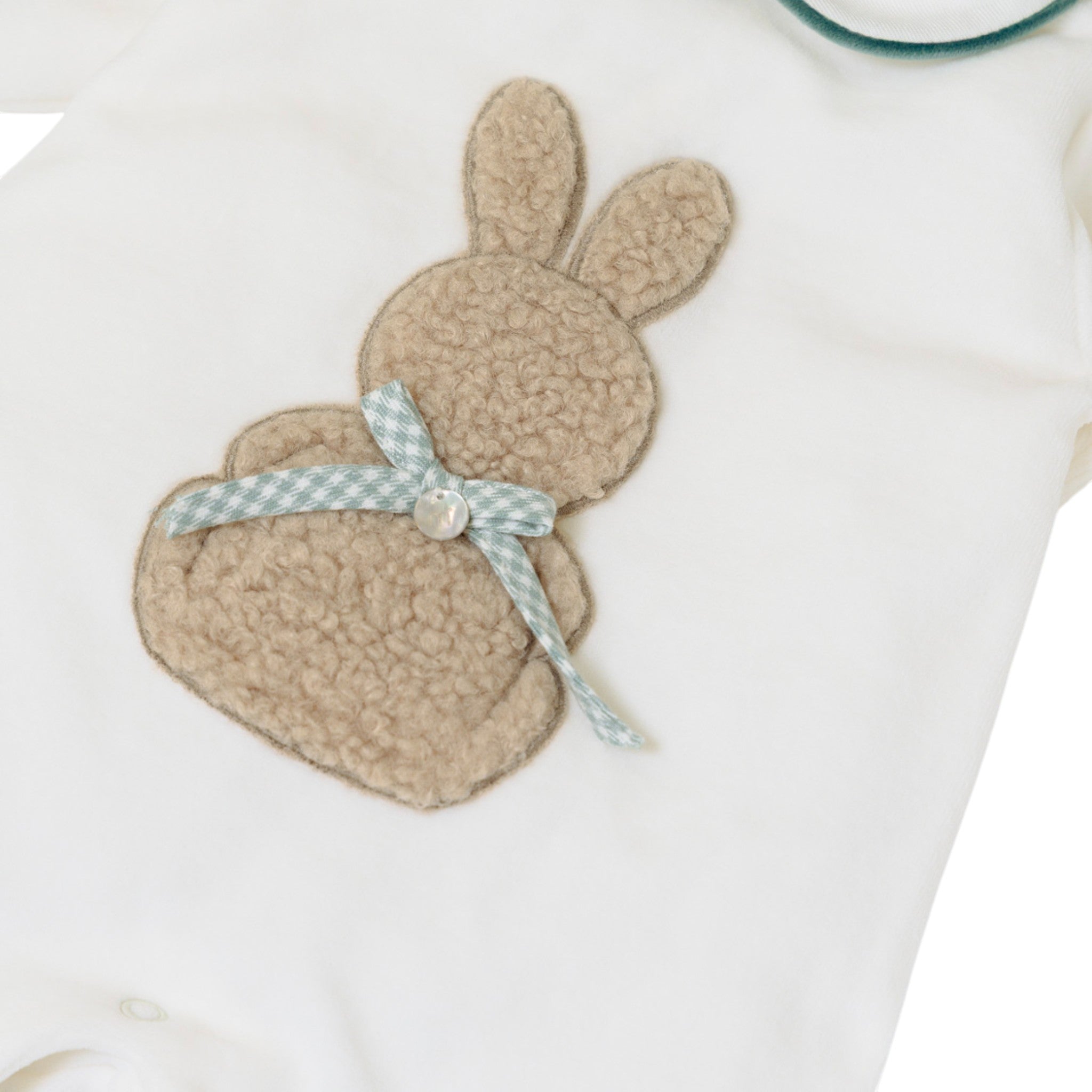 Baby Romper, 100% Chenille, Vanilla Color, Decorative Applications, IN6414BIS