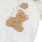 Vanillefarbener Baby-Body mit Teddybär und Luftballons IN7014BIS