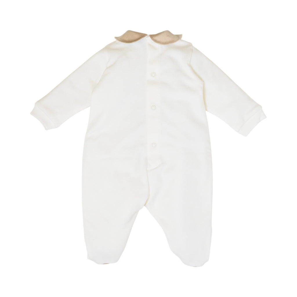 Vanillefarbener Baby-Body mit Teddybär und Luftballons IN7014BIS