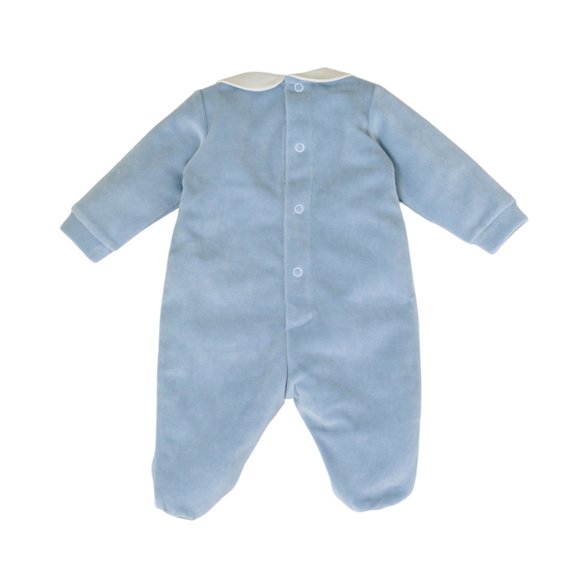 100% Chenille Baby Romper, Sky Blue, Bear with Balloons IN7014/C