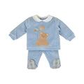 100% Chenille Newborn Baby Set, Sky Blue with Little Bear and Balloons IN7051/C