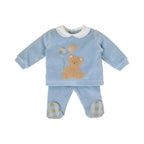 100% Chenille Newborn Baby Set, Sky Blue with Little Bear and Balloons IN7051/C