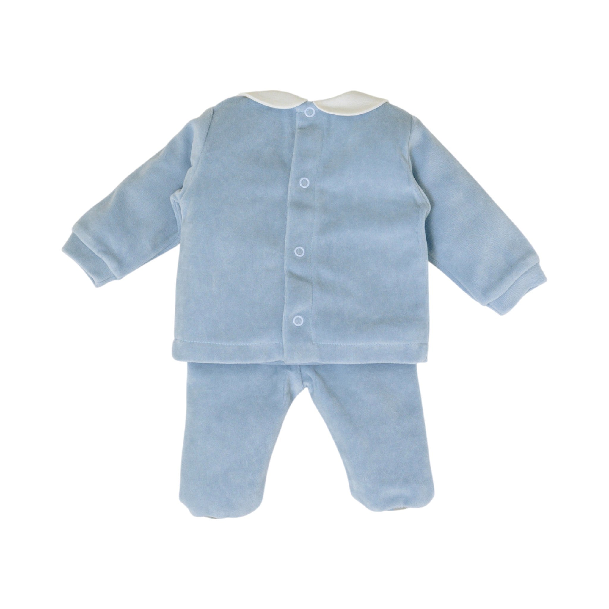 Completo Nascita Neonato Ciniglia 100% Cielo Orsetto Palloncini IN7051/C