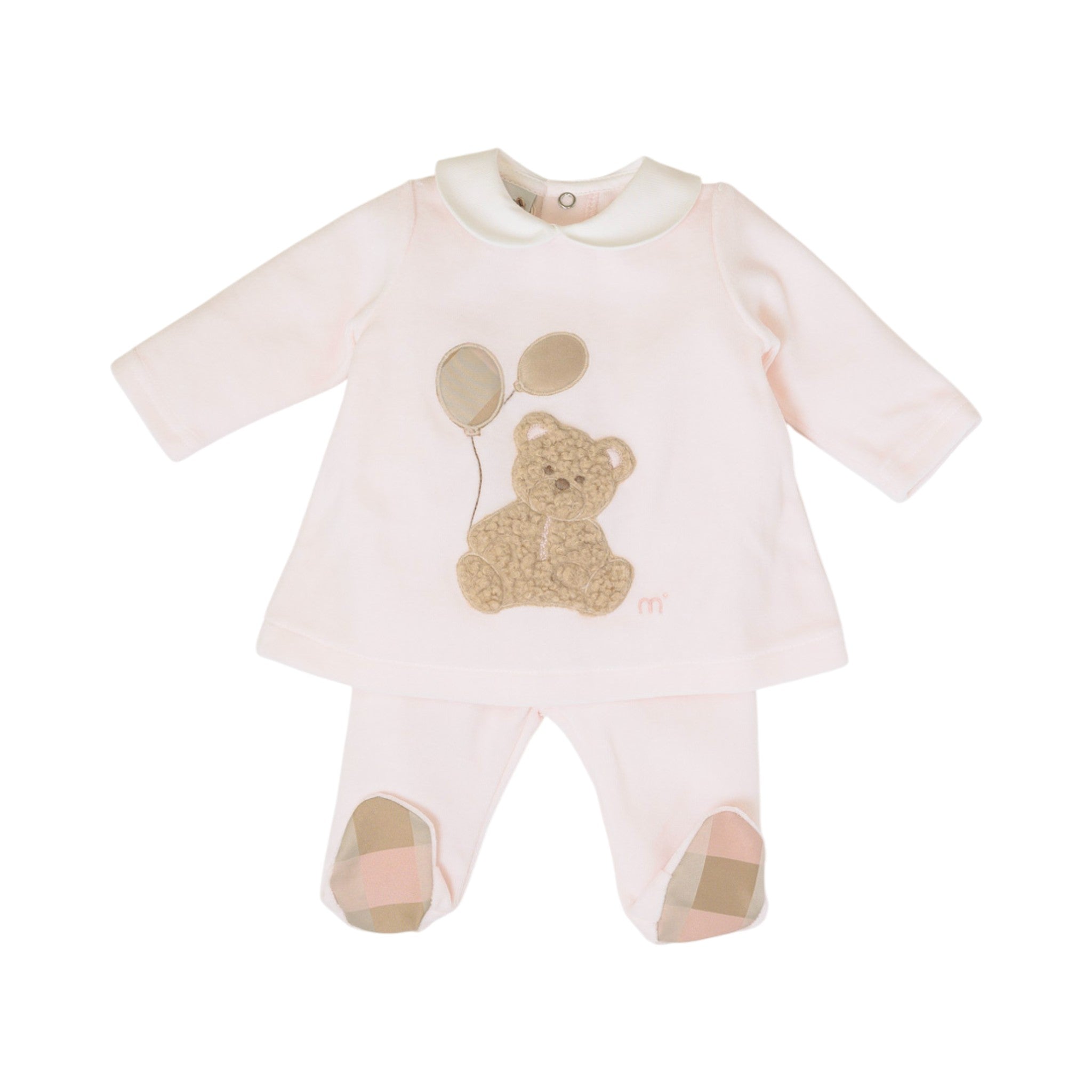 Newborn Baby Girl's Set in Virgin Wool, Pink Tobacco - MARLÙ IN7017/R