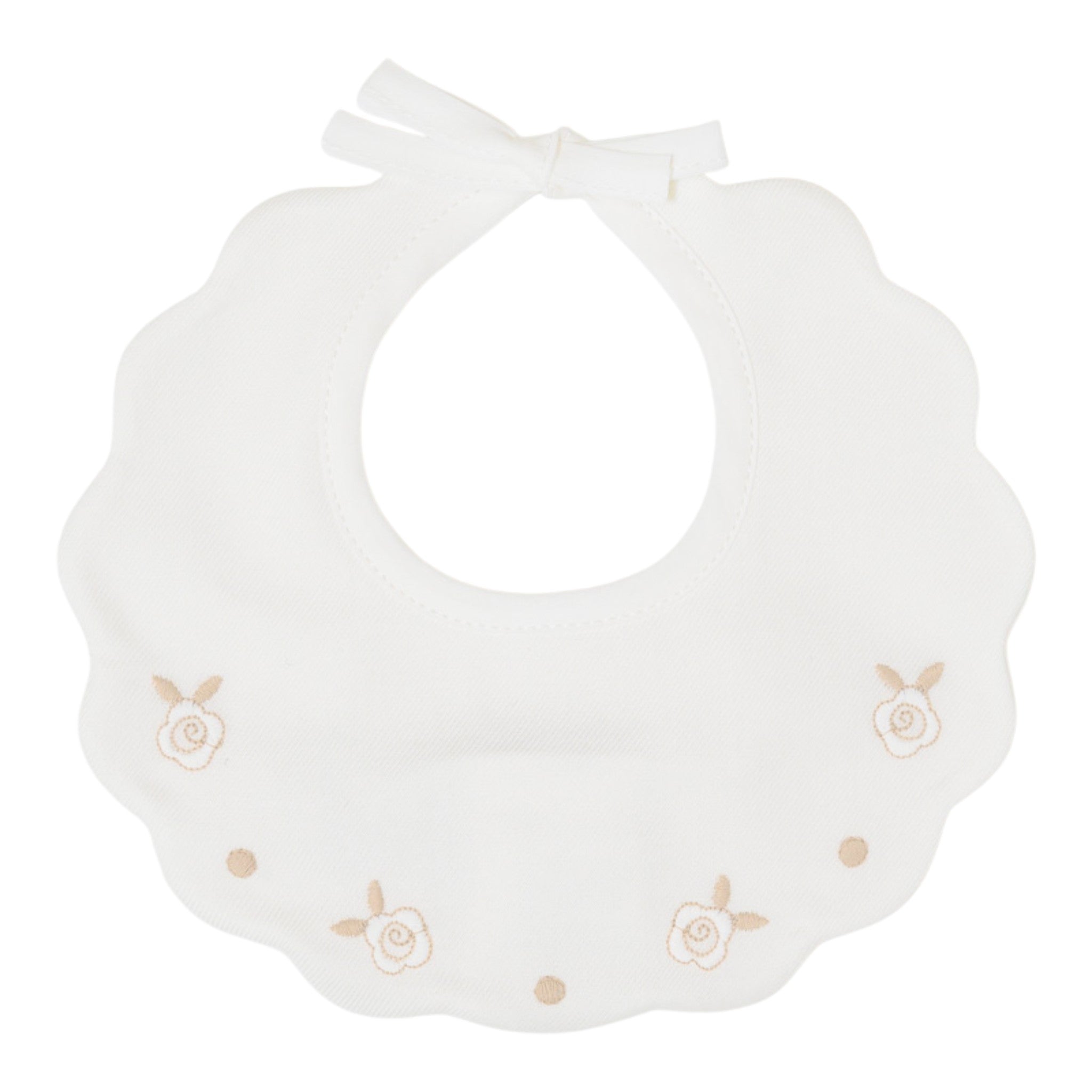 100% Cotton Baby Bib, Vanilla Tortora IN24BAV/V