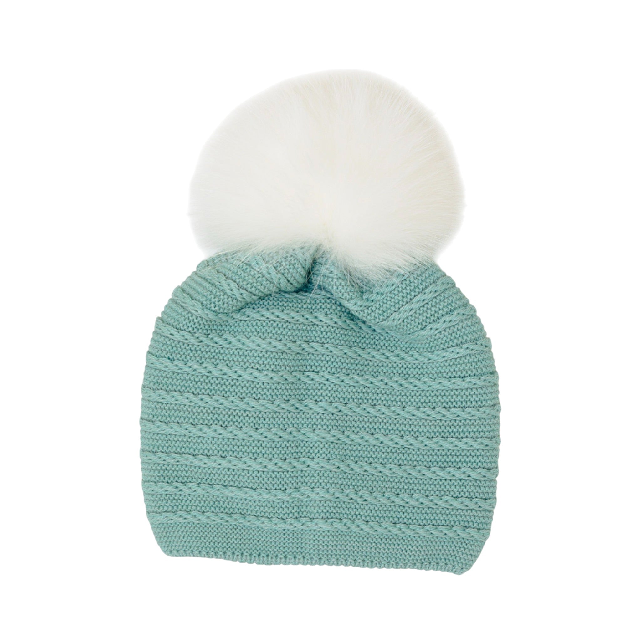 Baby Pon Pon Hat, 100% Virgin Wool, Sage Green IN6671