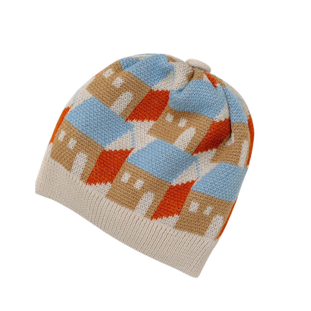 Cuffia Neonato Lana Vergine 100% Tortora Cielo Polvere IN5171BT/C