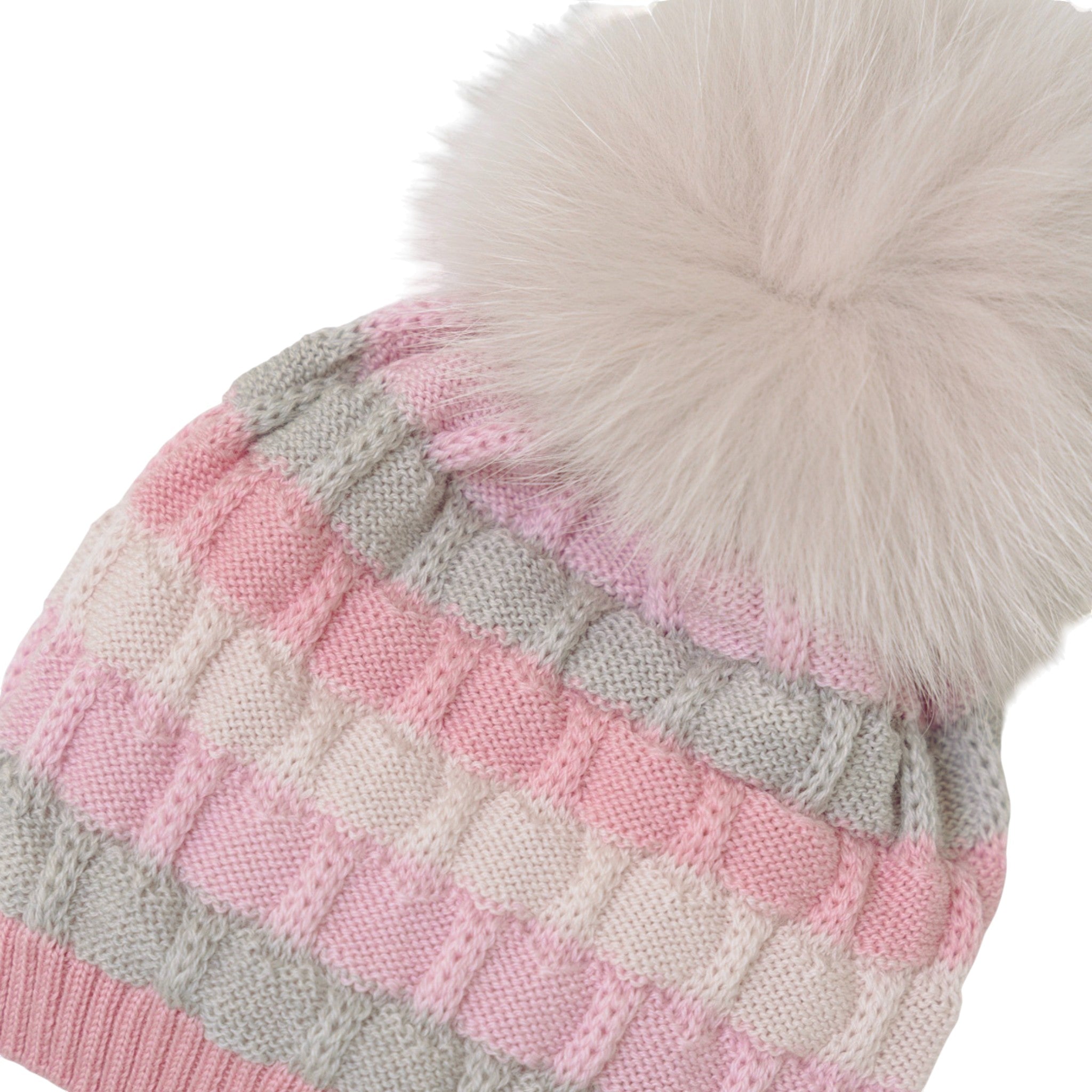 Newborn Hat, 100% Virgin Wool, Dusty Pink Multicolor IN2371/R