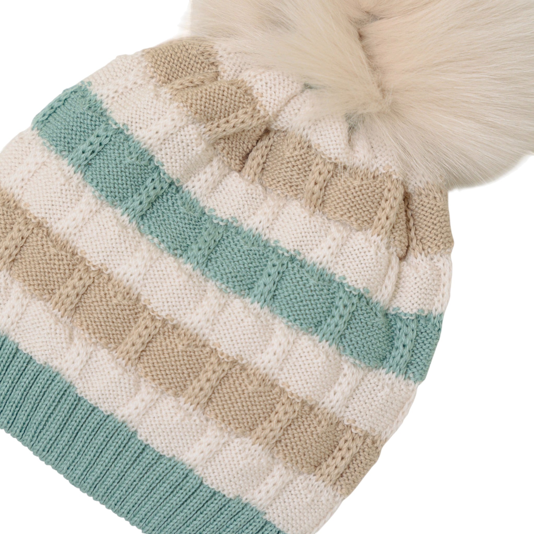 100% Virgin Wool Baby Hat, Vanilla Green IN2371/V