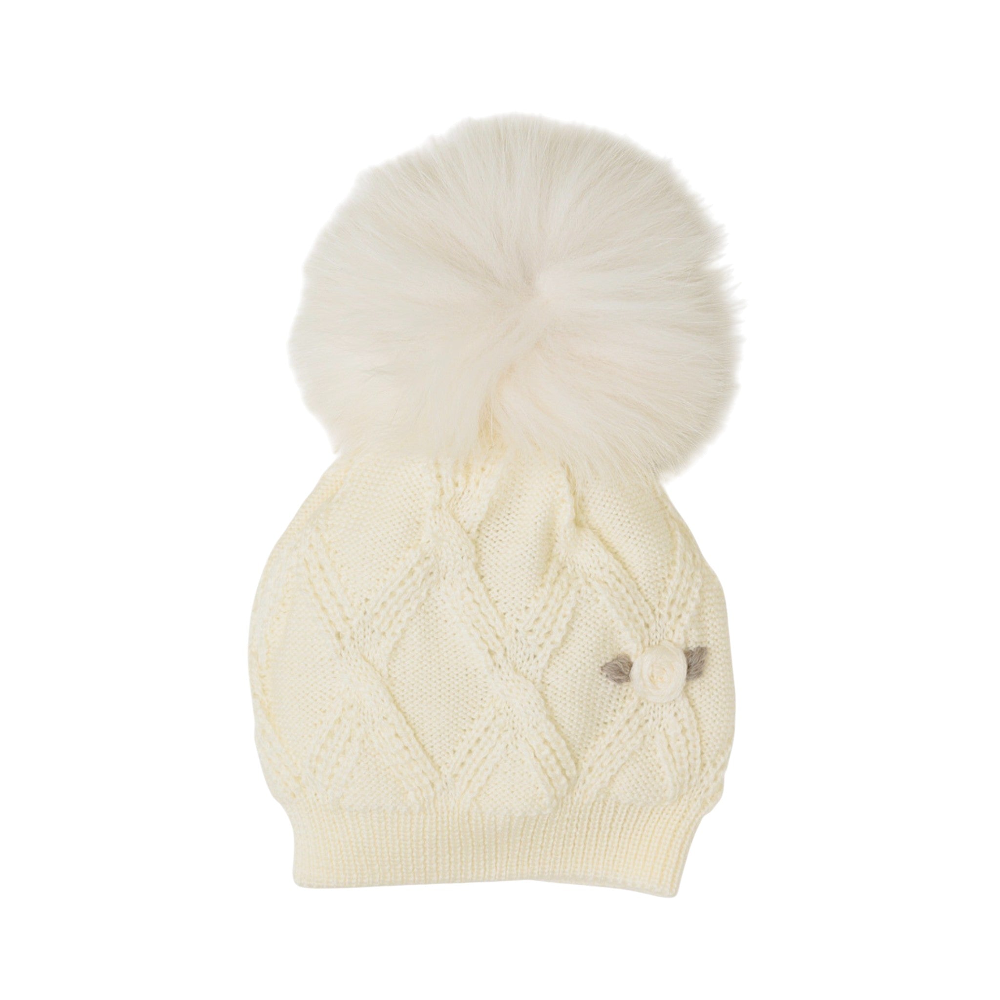 100% Virgin Wool Baby Hat, Vanilla Tortora IN2471/V