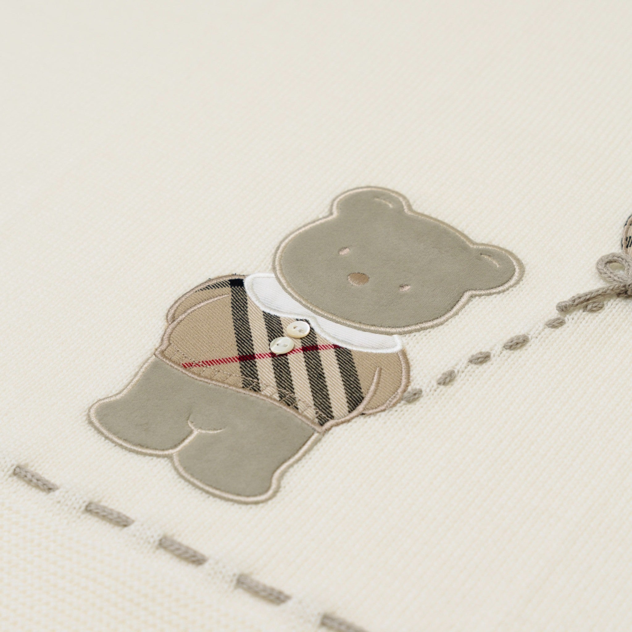 Teddy Bear Baby Blanket, Cream, TEDDY BEAR/140