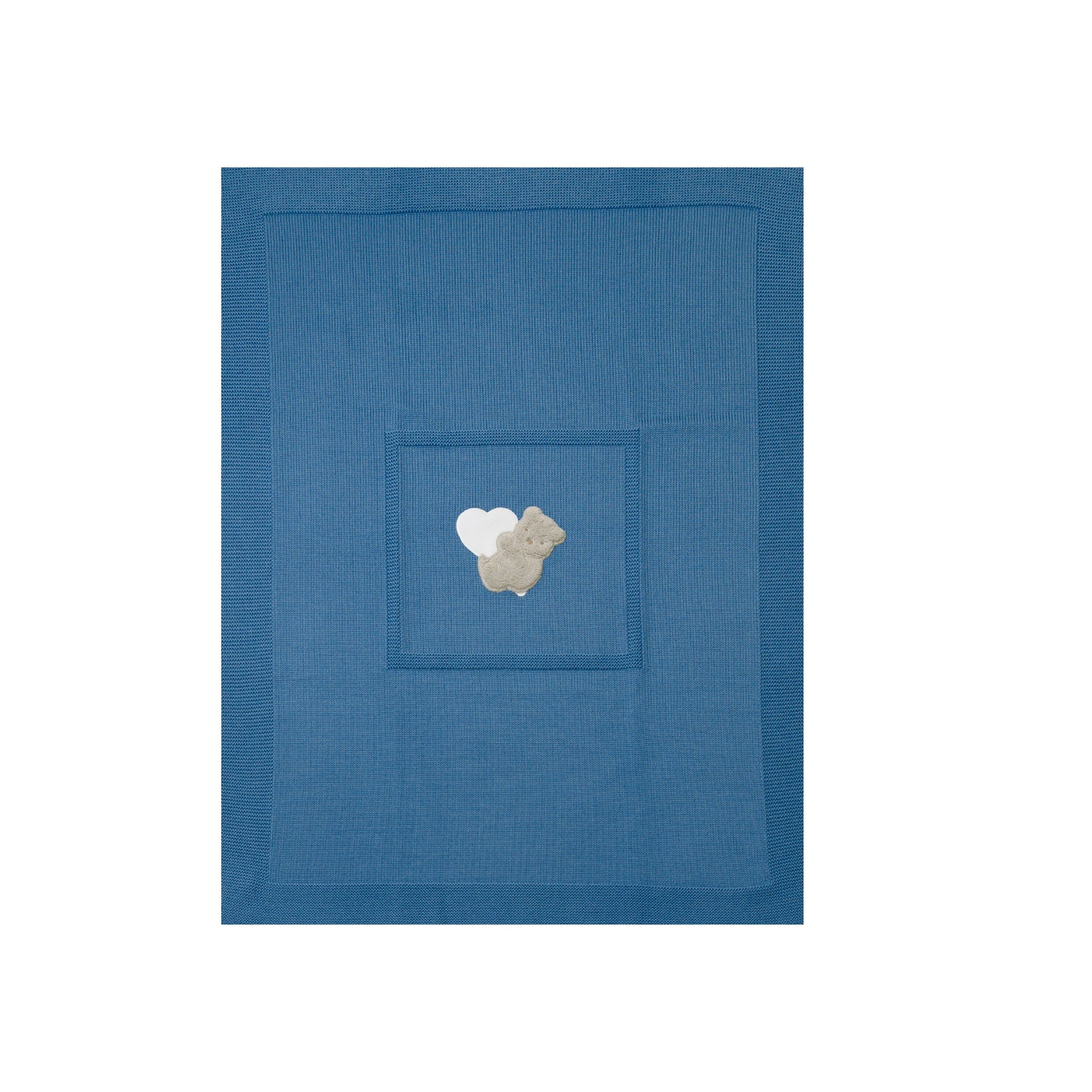 Teddy Love Baby Blanket, Blue, TEDDY LOVE 133/I