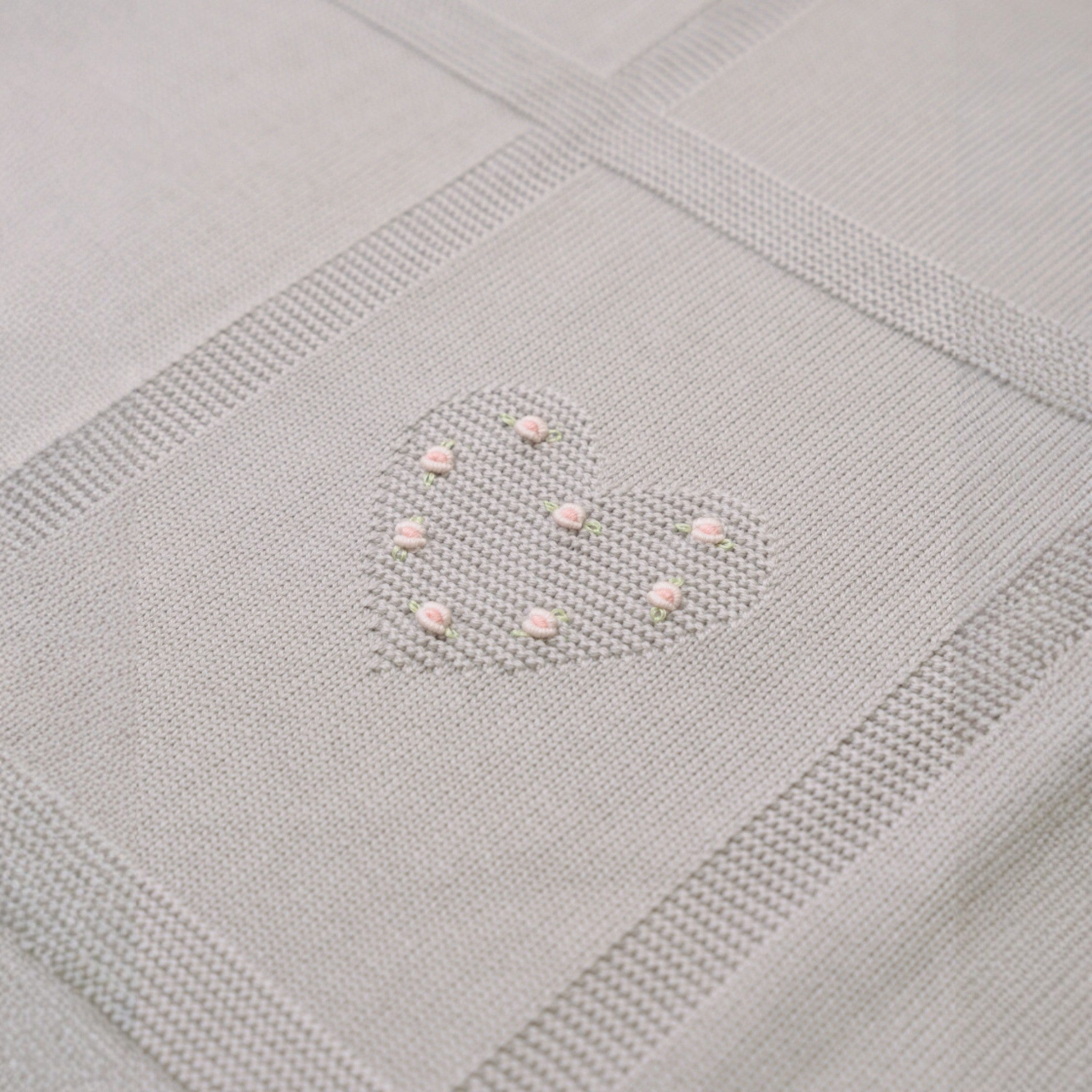 Love Flower Baby Blanket, Dove Grey, LOVE FLOWER 143/T