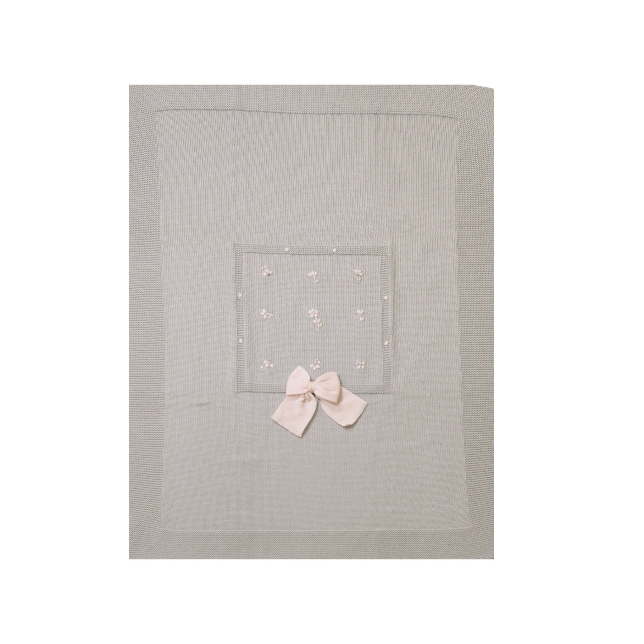 Embroidered Flower Baby Blanket, Ivory Flowers 132/S