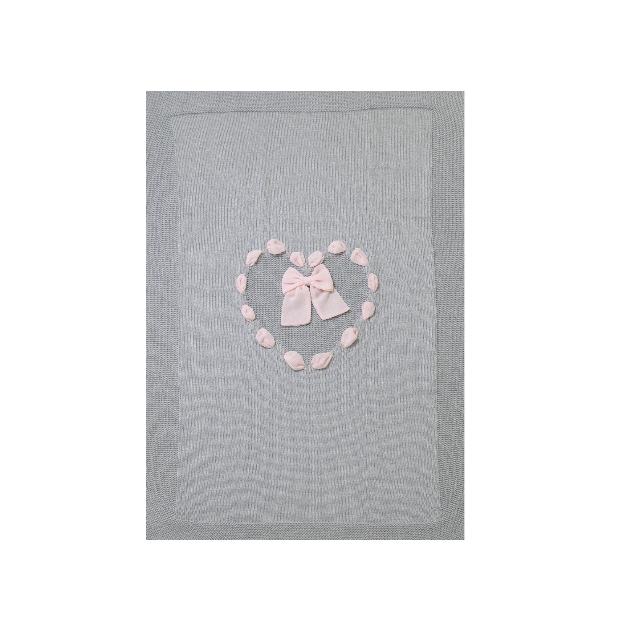 Heart Blanket in Cady Fabric, Baby Grey CUORE/122