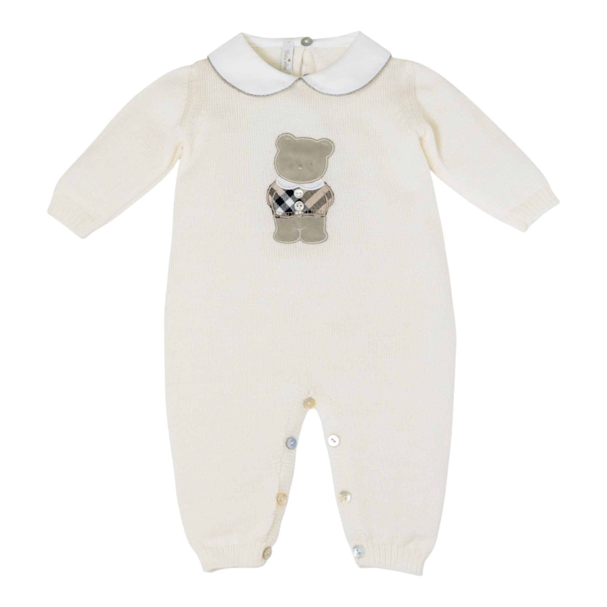 Teddy Bear Baby Romper, Cream, TEDDY BEAR/321