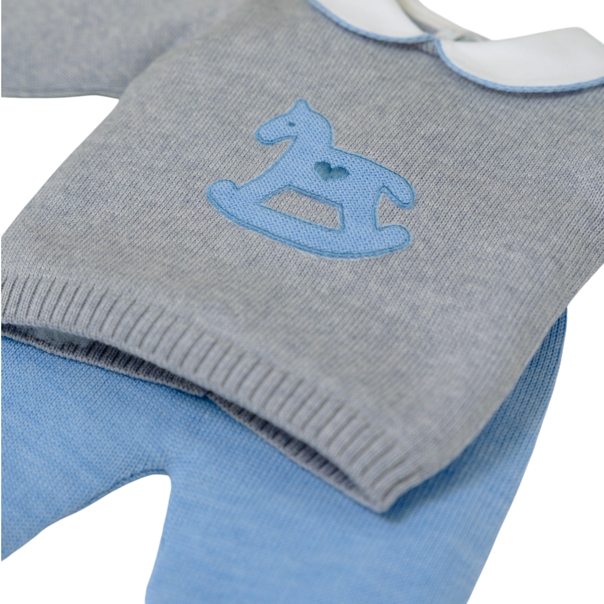 Baby Boy Birth Outfit, Pure Grey Wool, BABY LORD CAVALLINO/522