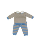 Baby Lord 523/A Taubengraues und Hellblaues Geburtsset aus reiner Wolle