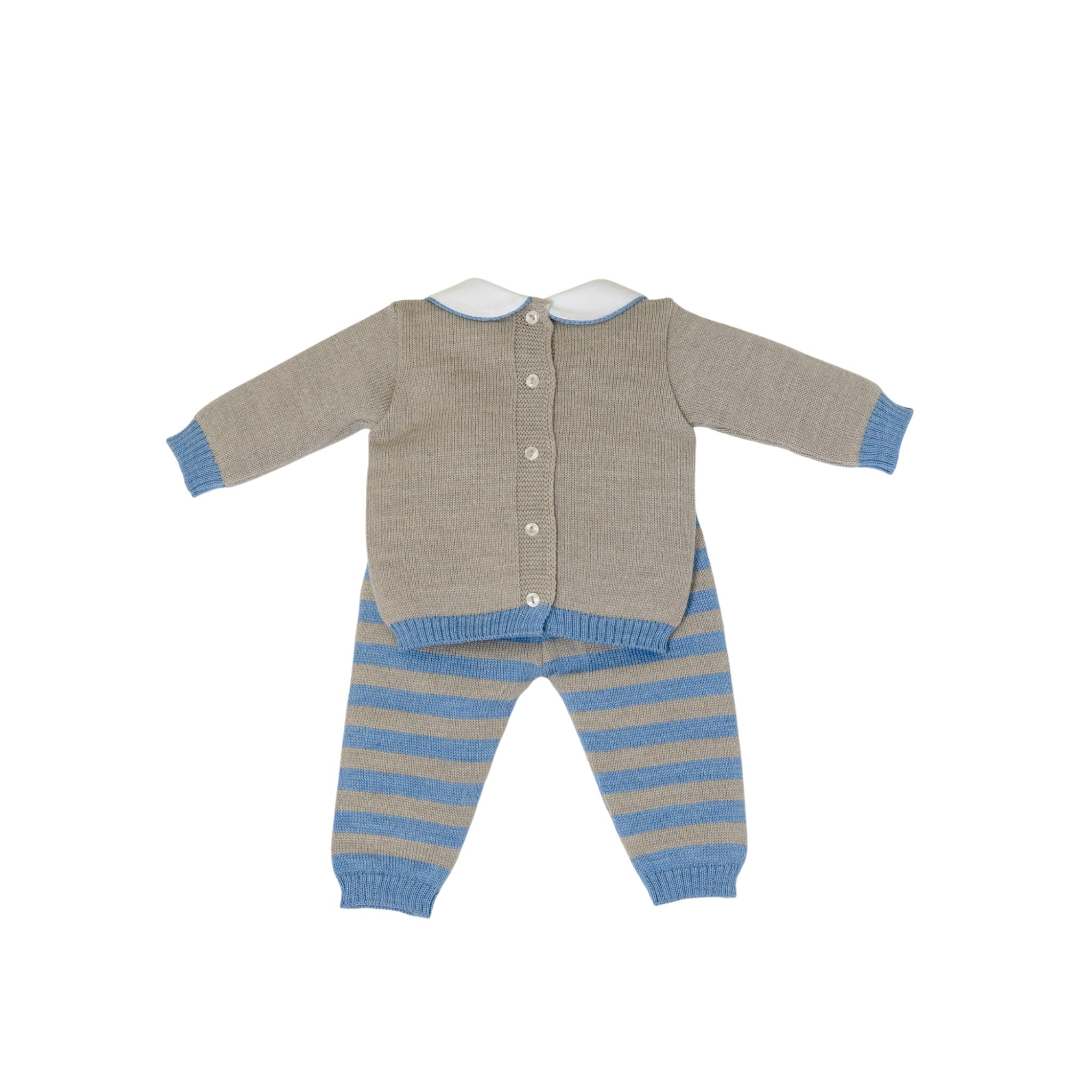 Baby Boy Newborn Set, Tortora Blue, Pure Wool, BABY LORD 523/A