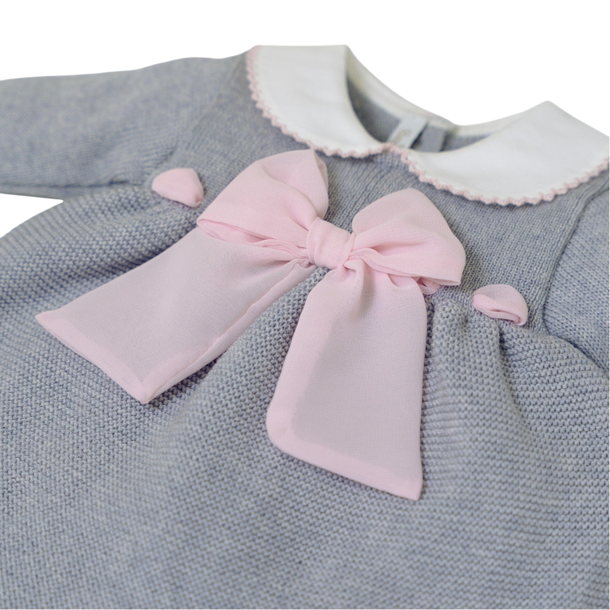 Baby girl's newborn outfit, Heart in cady, Grey, CUORE/404