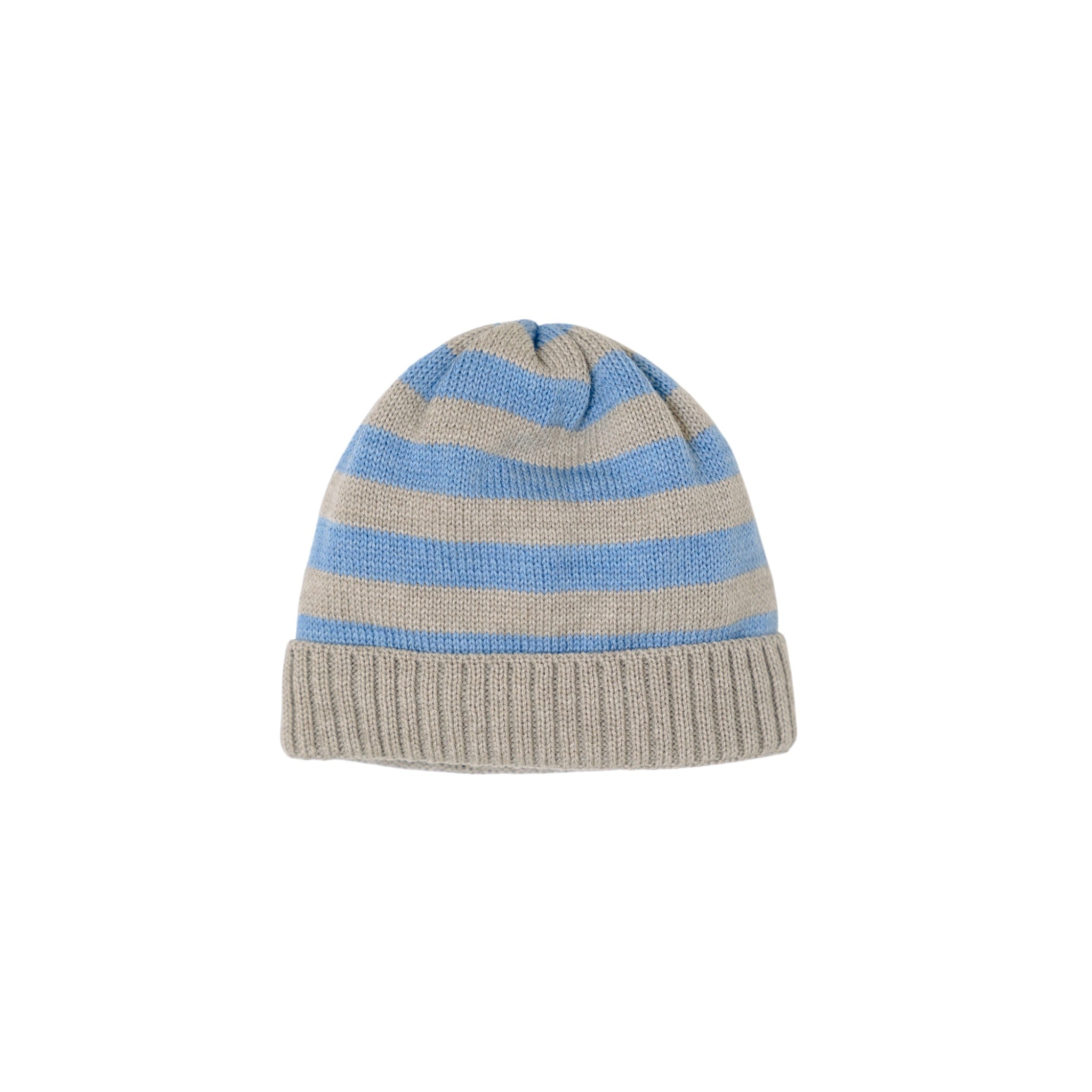 Tortora Hat with Blue Stripes, Pure Wool, BABY LORD 608/A