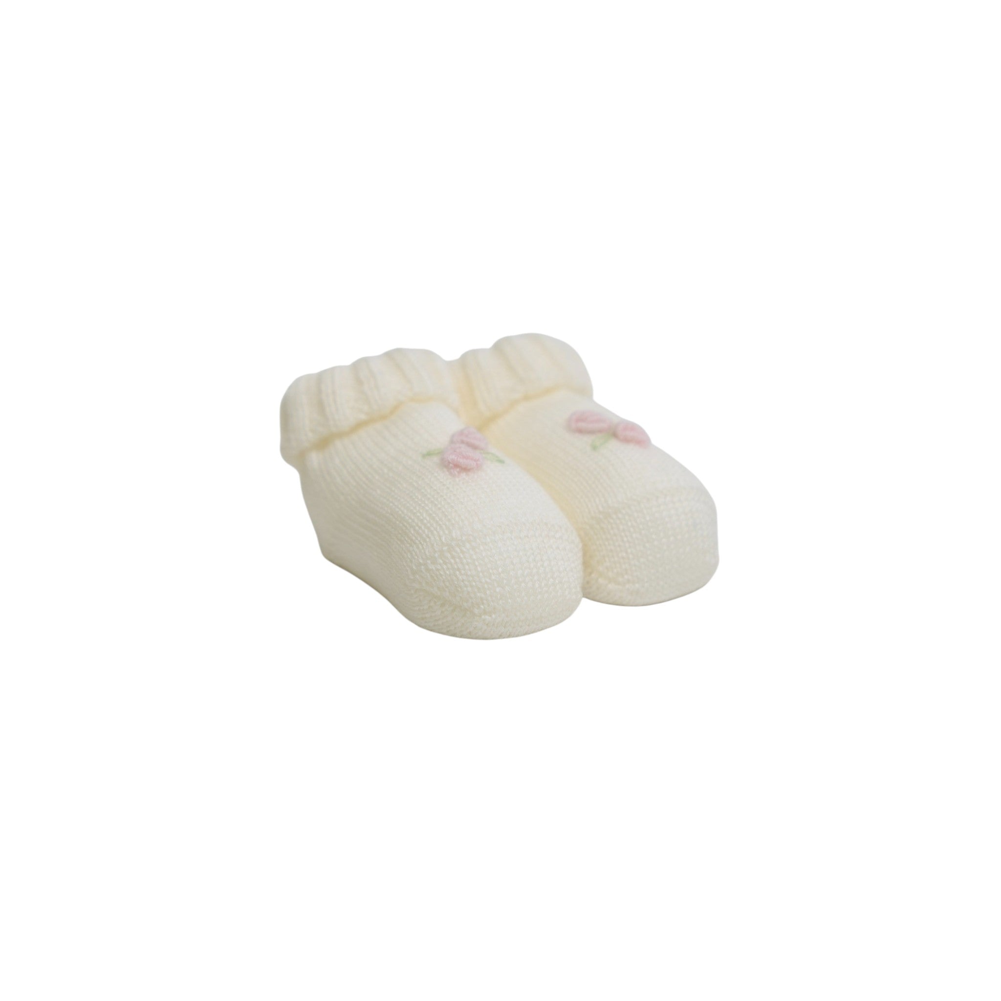 Roselline Baby Booties, Cream Color, Size 700
