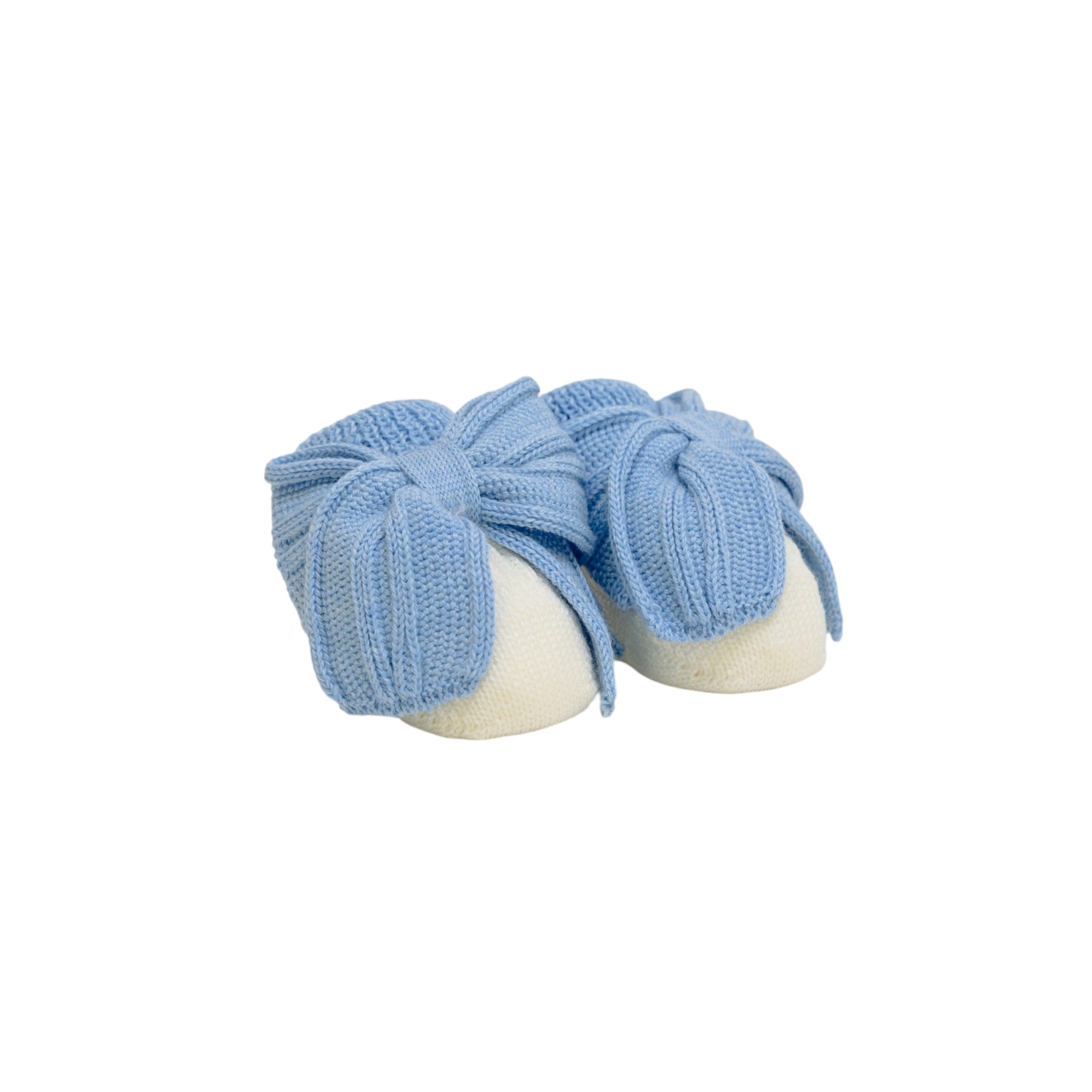 Baby Booties PANNA Blue Bow LE DODO' - Made in Italy SC93-1009